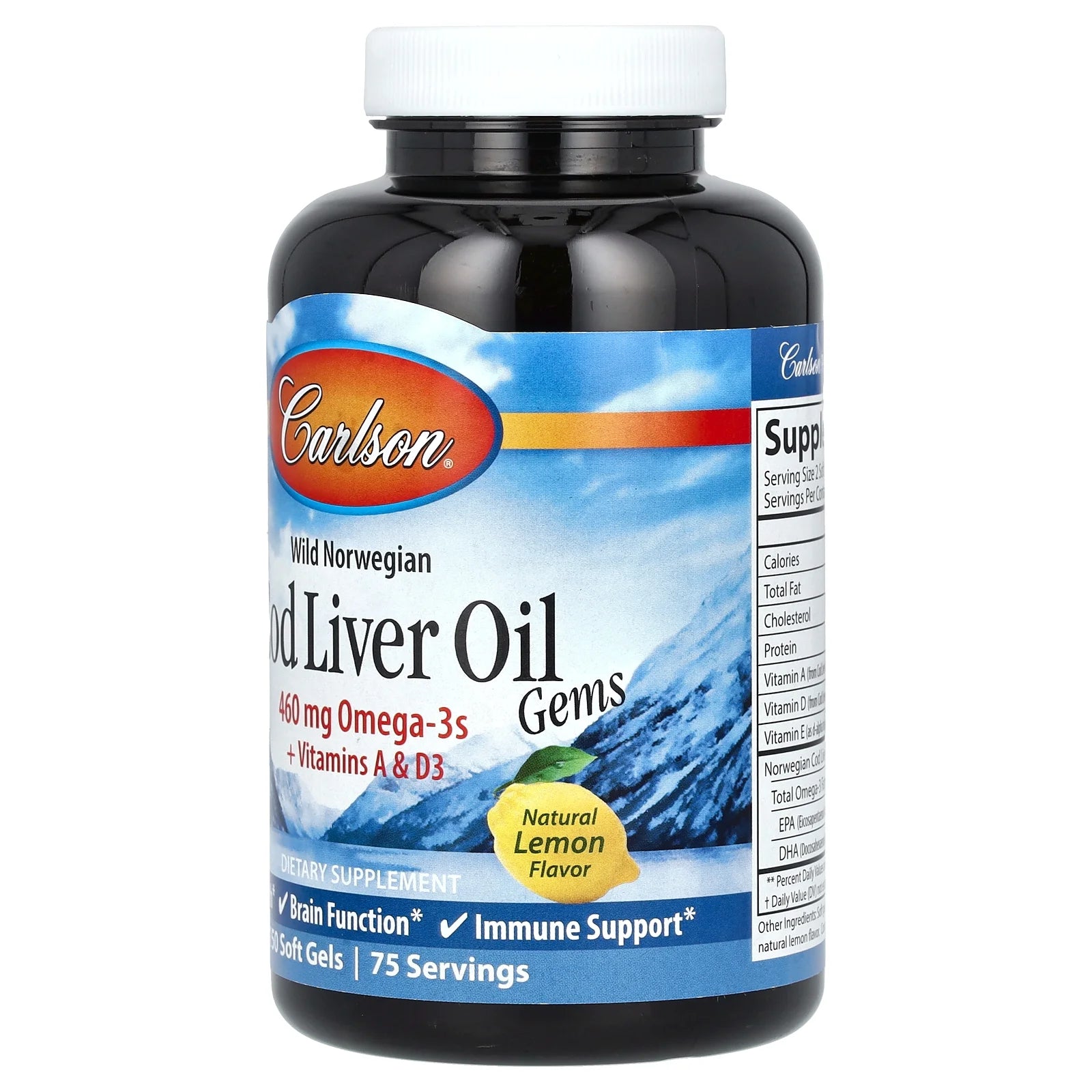 Cod Liver Oil, Lightly Lemon, 150 Soft Gels