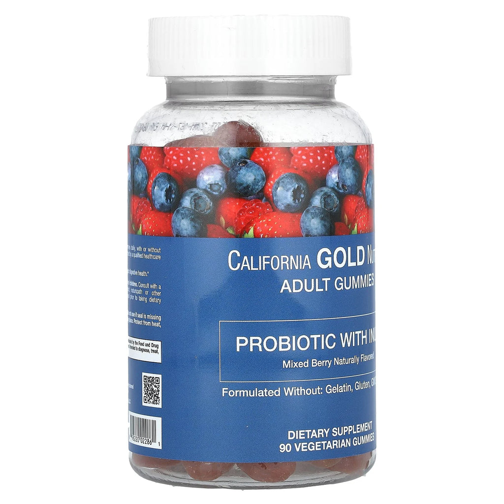 Probiotic with Inulin Gummies, Natural Mixed Berry, 90 Vegetarian Gummies