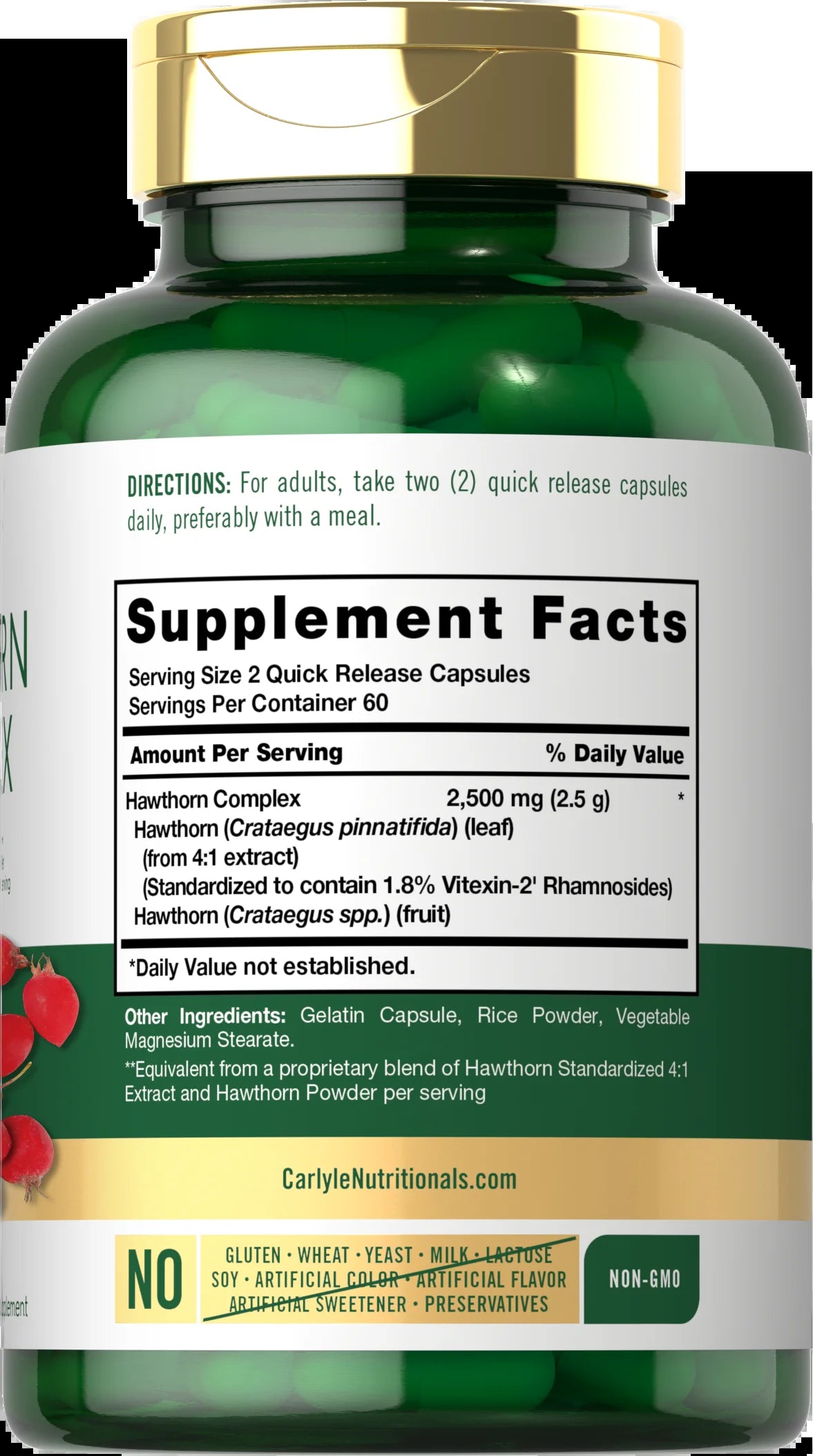 Hawthorn Berry Complex | 2500Mg | 120 Capsules | by