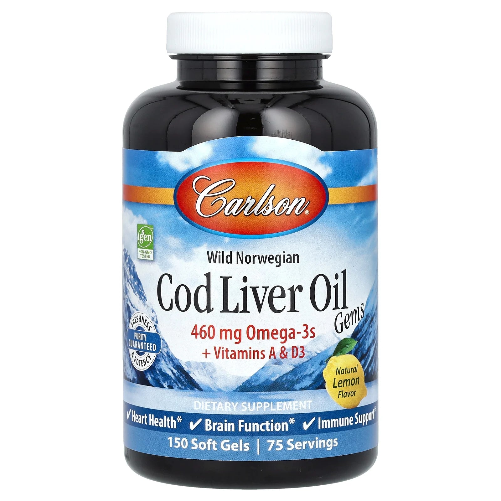 Cod Liver Oil, Lightly Lemon, 150 Soft Gels