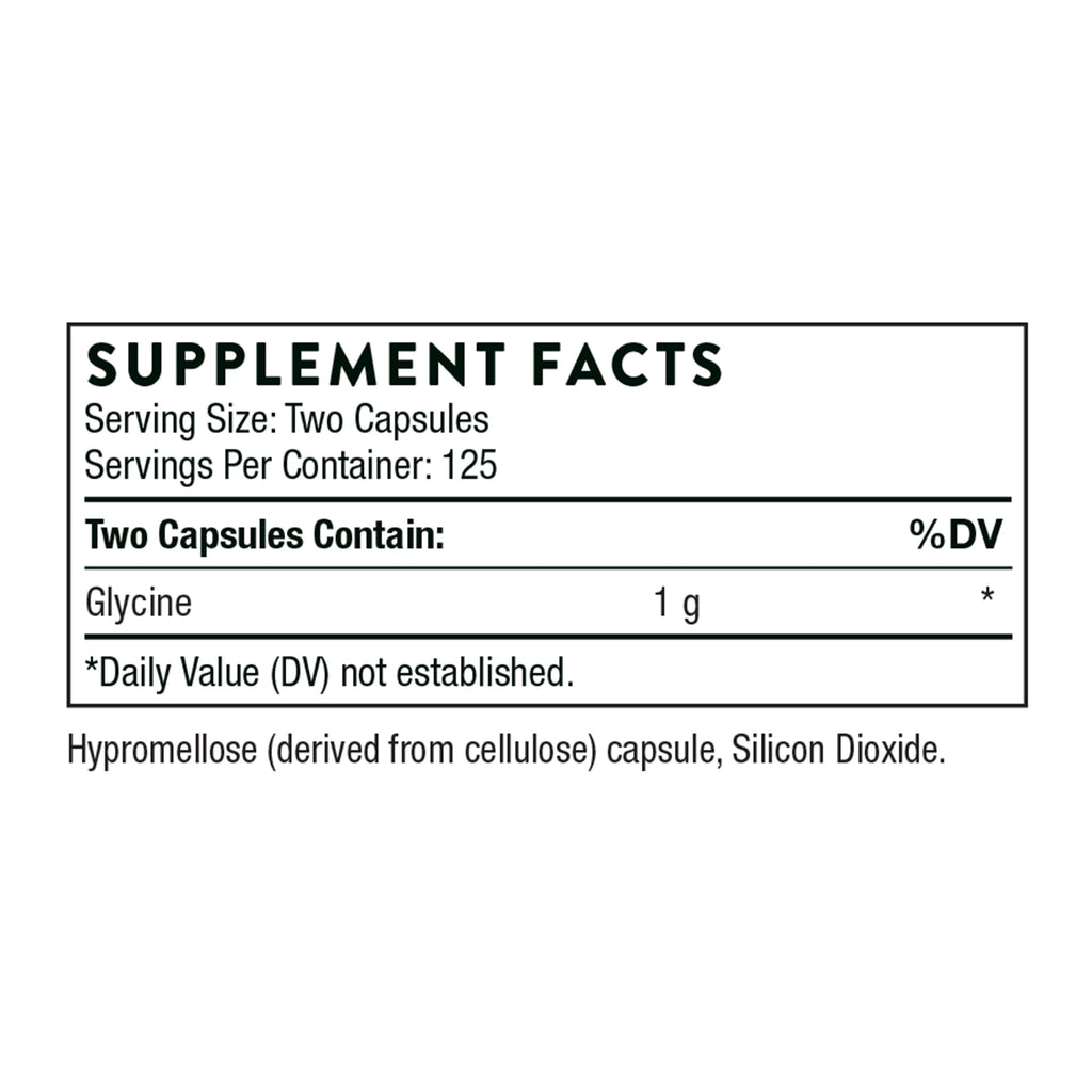 - Glycine - Amino Acid Support for Relaxation, Detoxification, and Muscle Function* - 250 Capsules