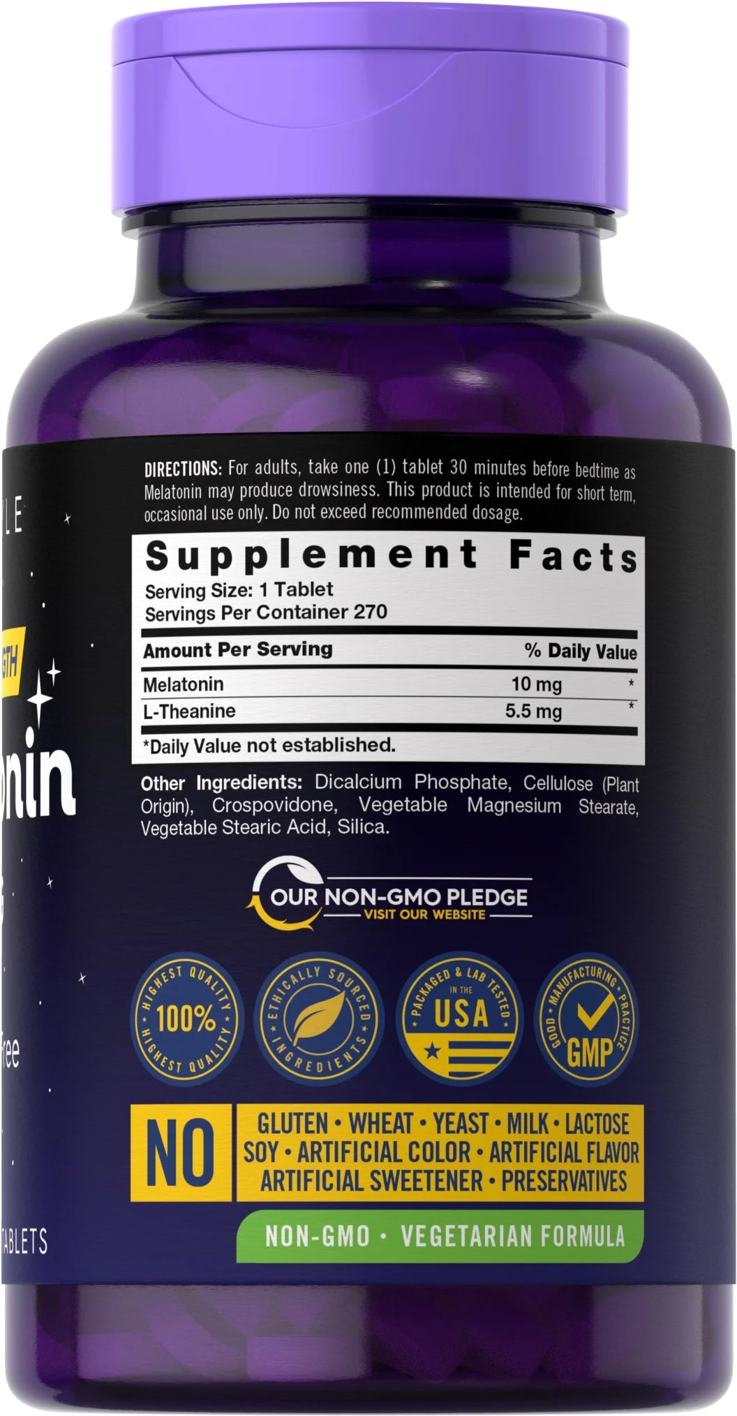 Melatonin 10Mg | 270 Tablets | Vegetarian Supplement