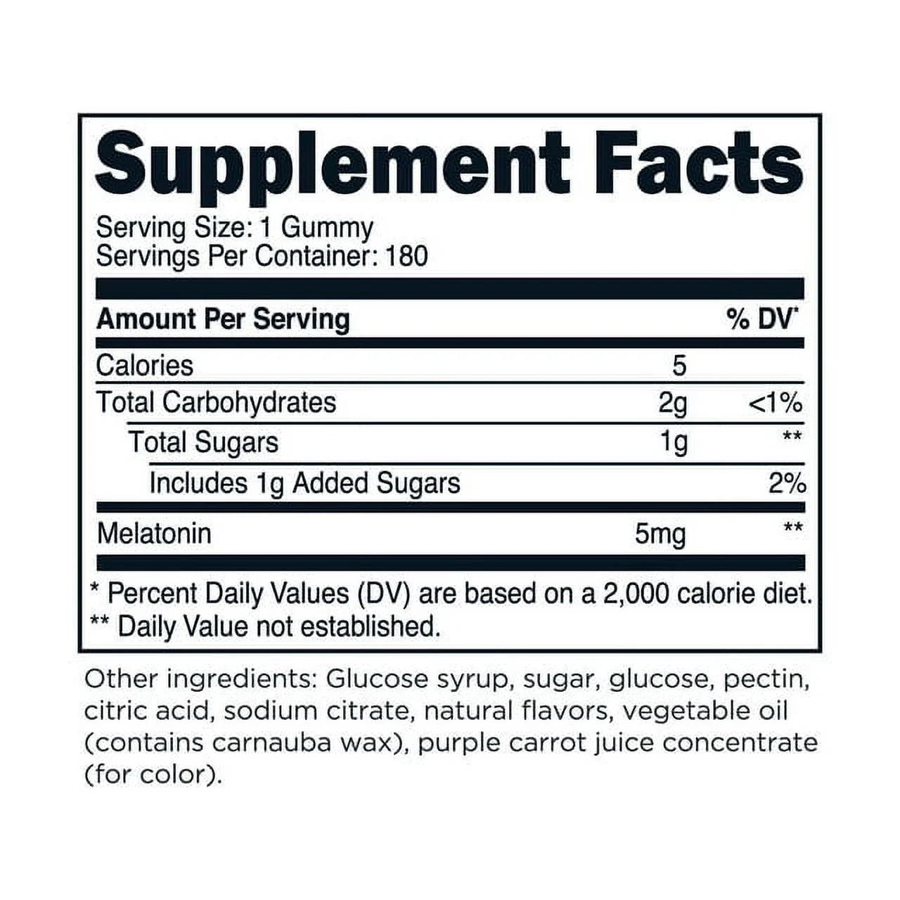 Melatonin (5Mg) 180 Gummies, Strawberry Flavored - Gluten Free, Non-Gmo