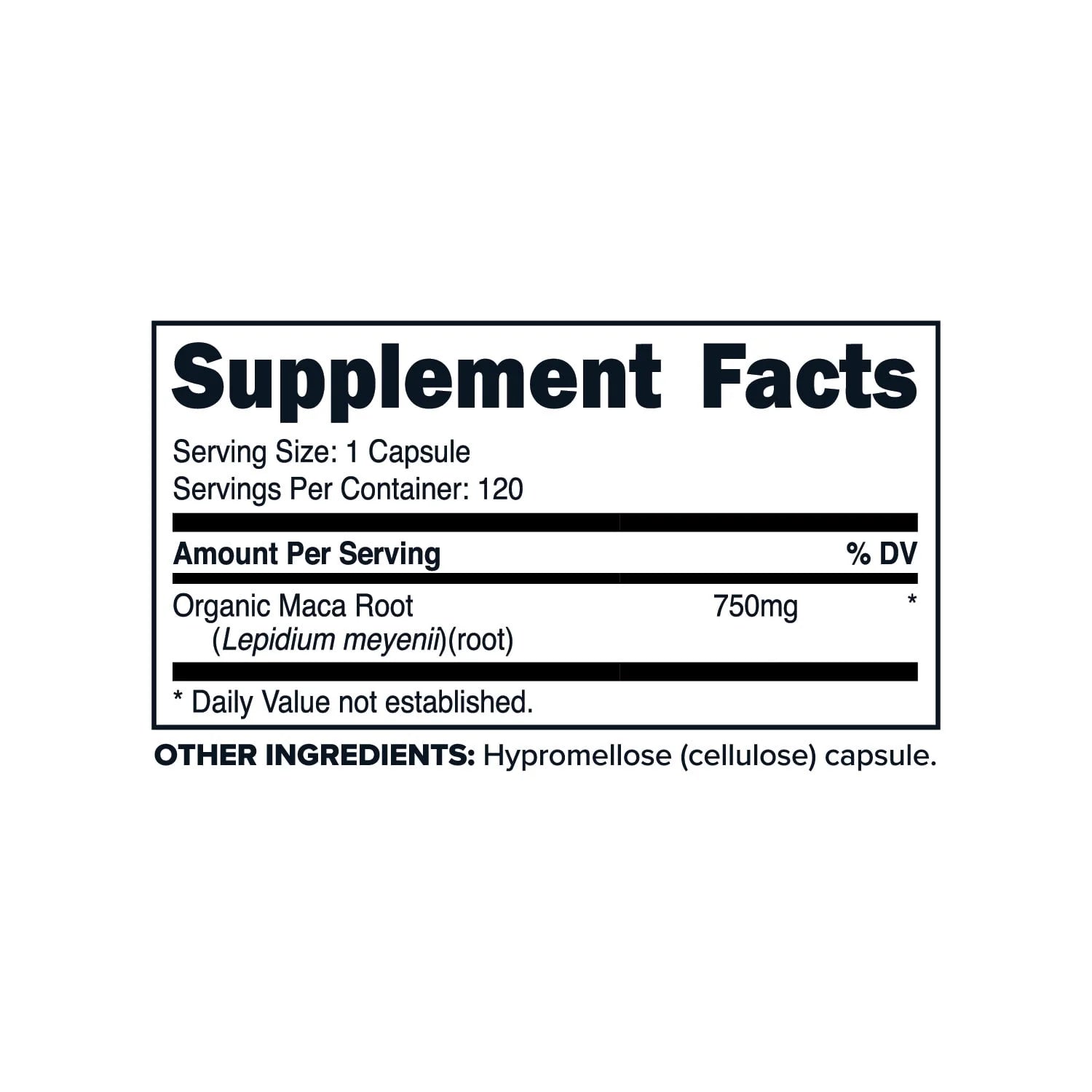 Organic Maca Root Capsules (750Mg) 120 Servings - Non-Gmo, Gluten Free