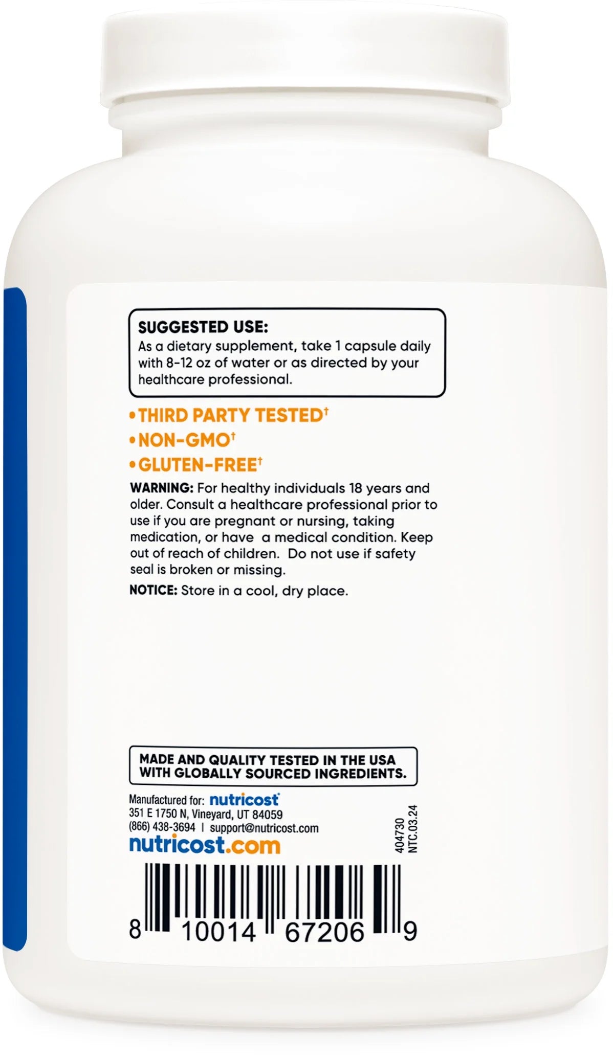 White Willow Bark 600Mg, 240 Capsules - Non-Gmo, Gluten Free, Supplement