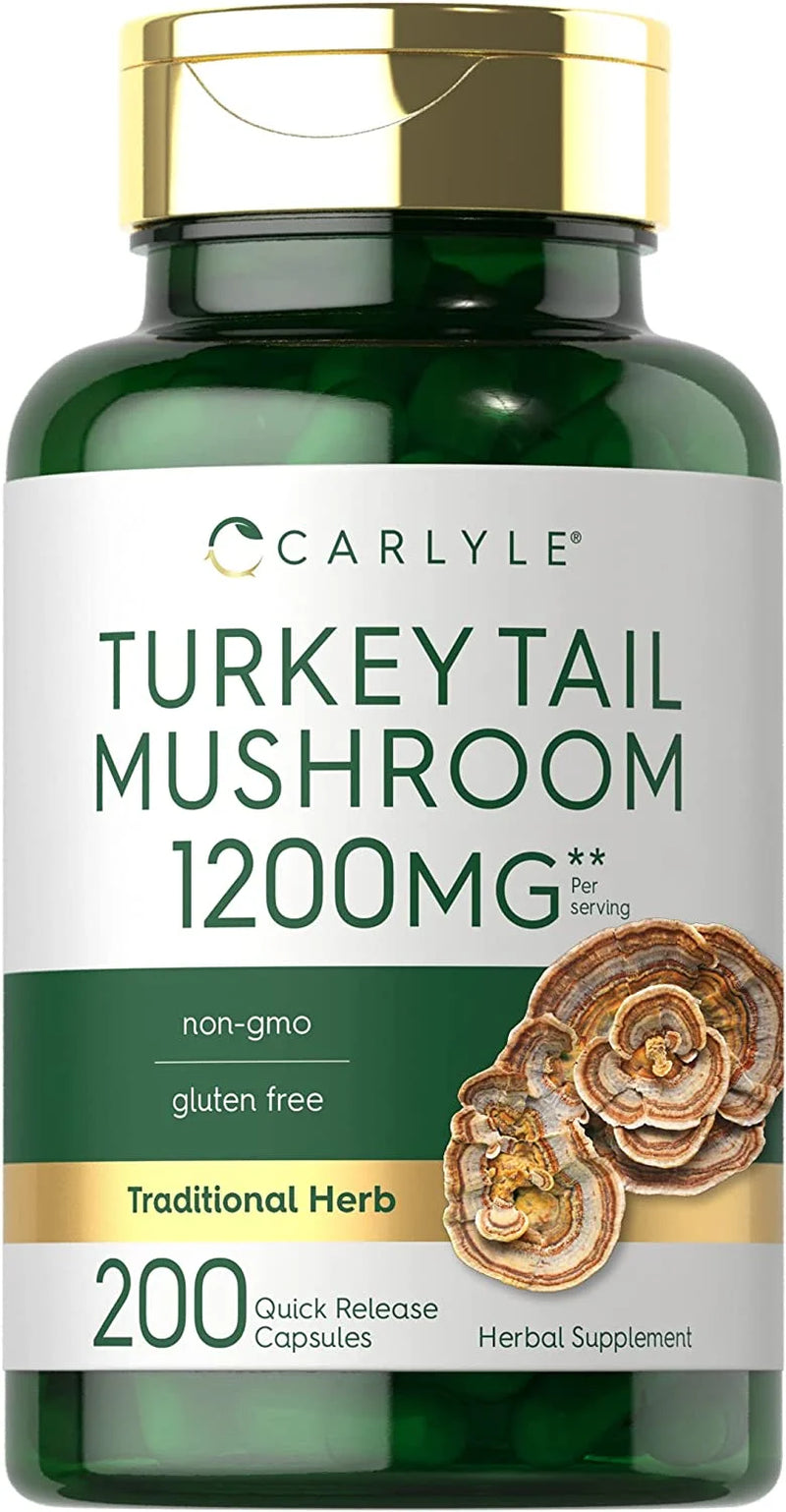 Turkey Tail Mushroom Extract | 1200Mg | 200 Capsules | by