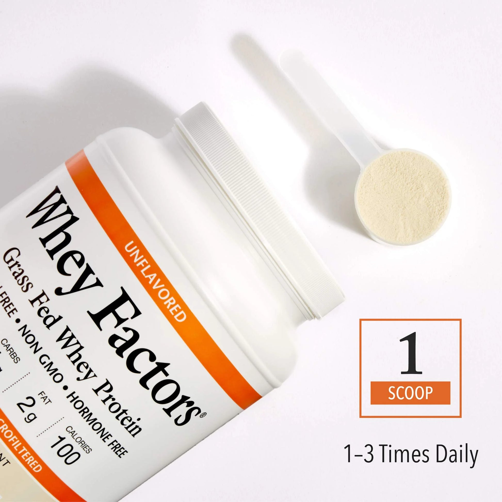 Whey Factors, Grass Fed Whey Protein Concentrate, Aids Muscle Development and Immune Health, Unflavored, 2 Lb