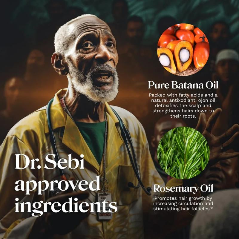 Batana Oil 4-In-1 Liquid with Rosemary, Castor, Pumpkin Seed Oil for Nourishing Hair & Stimulating Growth - 118Ml (4Oz) - Dr. Sebi Approved
