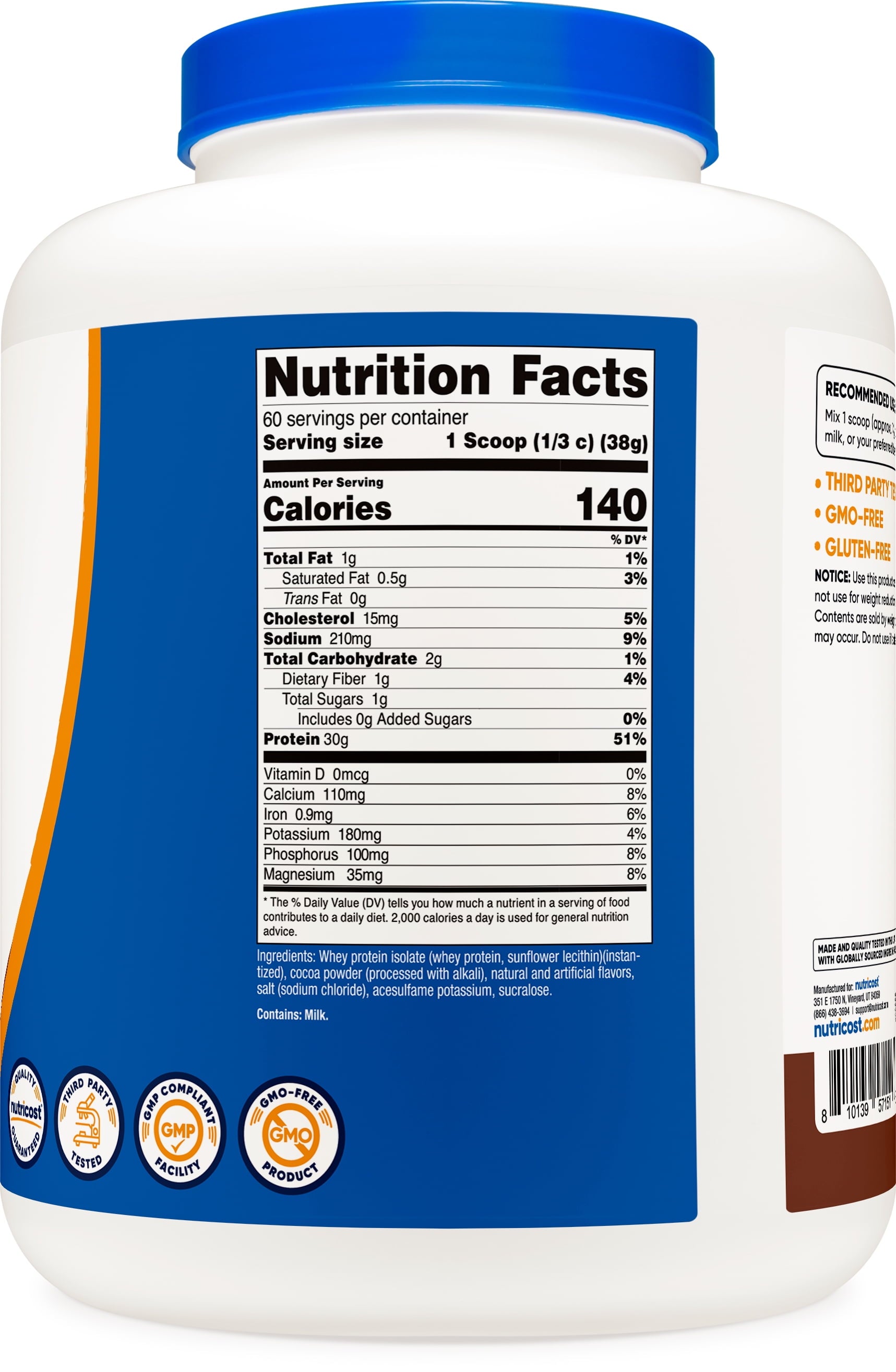 Whey Protein Isolate Powder (Milk Chocolate) 5LBS
