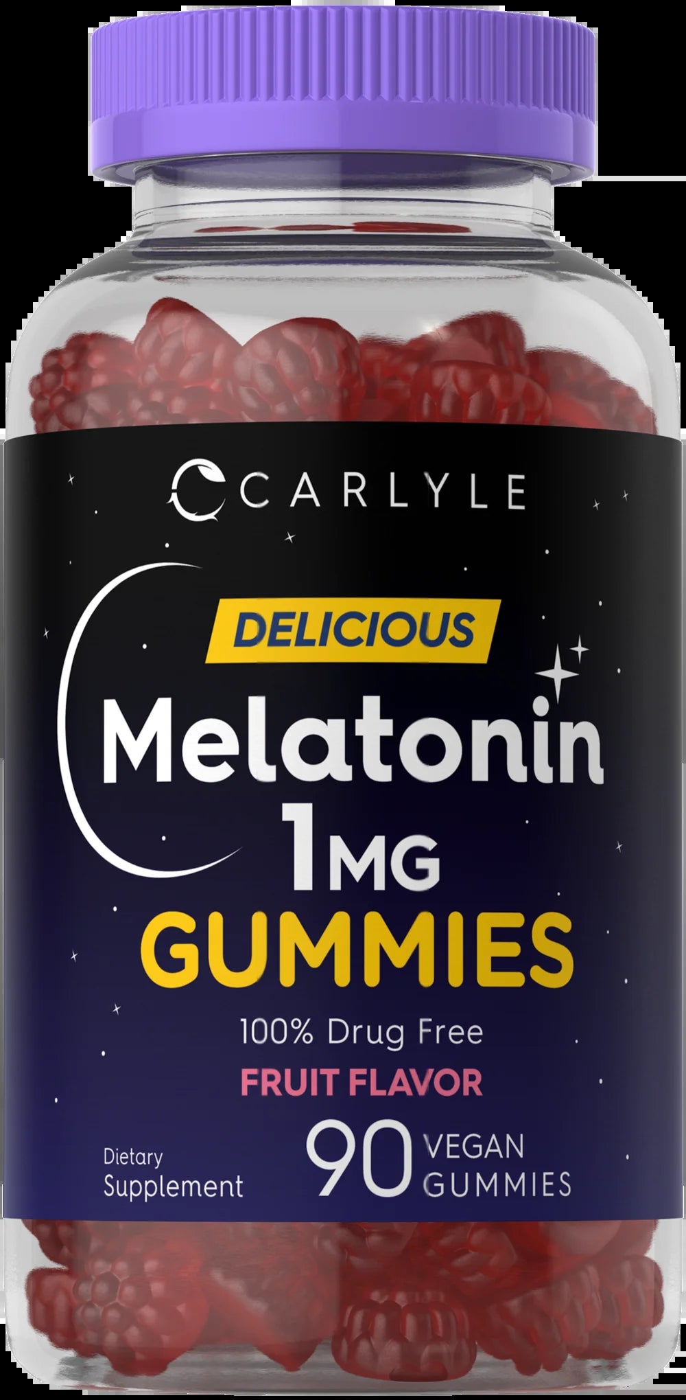 Melatonin 1Mg | 90 Vegan Gummies for Men and Women | Fruit Flavor | by