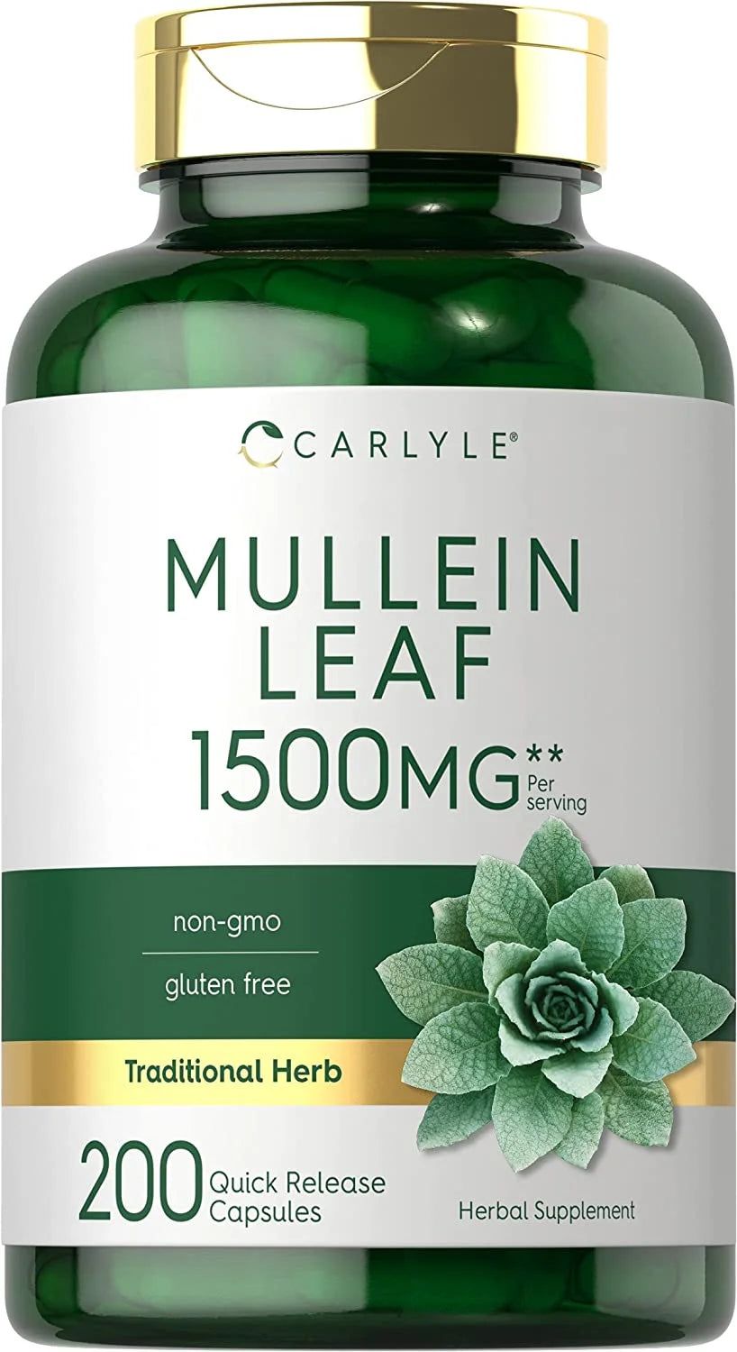 Mullein Leaf Extract 1500Mg | 200 Capsules for Men and Women | Verbascum Thapsus | by