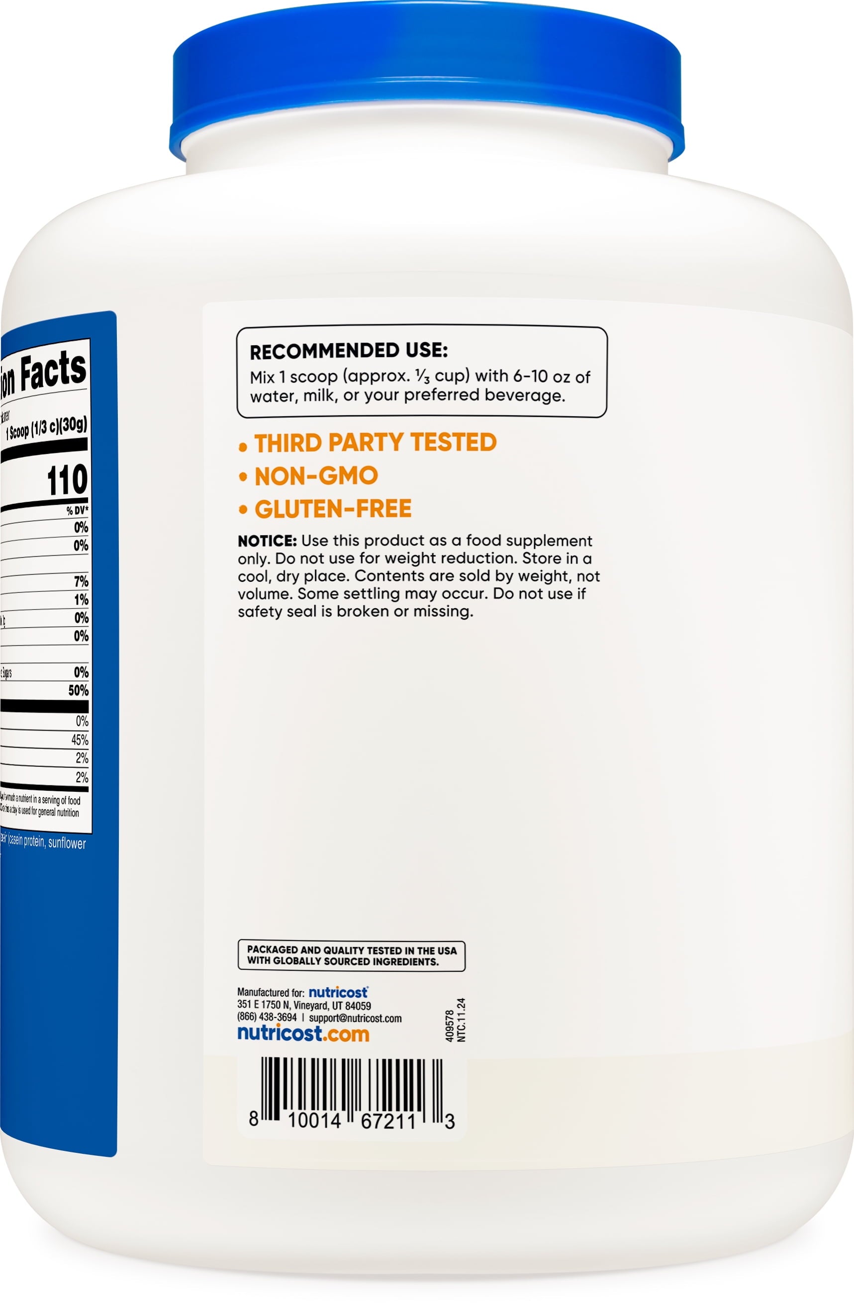 Casein Protein Powder 5Lb (Unflavored) - Micellar Casein