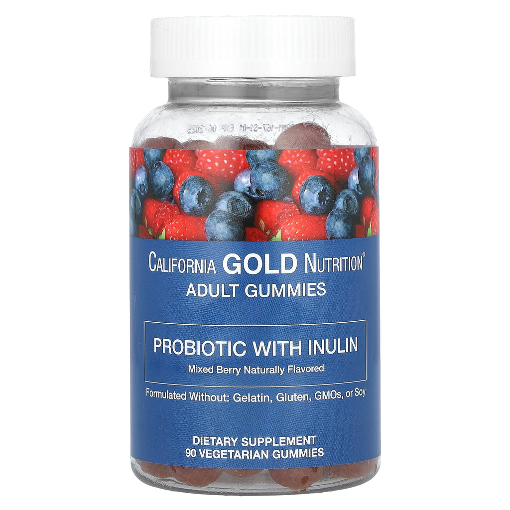 Probiotic with Inulin Gummies, Natural Mixed Berry, 90 Vegetarian Gummies