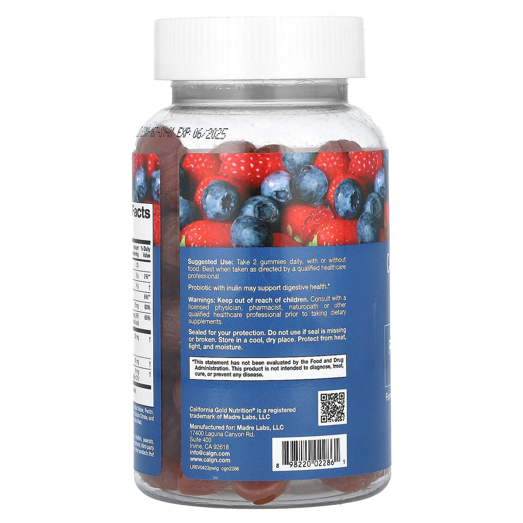 Probiotic with Inulin Gummies, Natural Mixed Berry, 90 Vegetarian Gummies