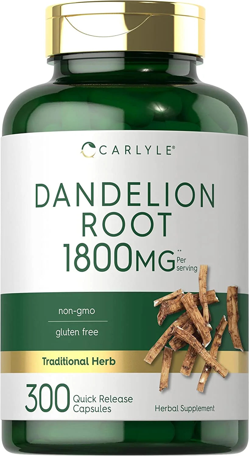 Dandelion Root Extract Supplement | 1800Mg | 300 Capsules | by