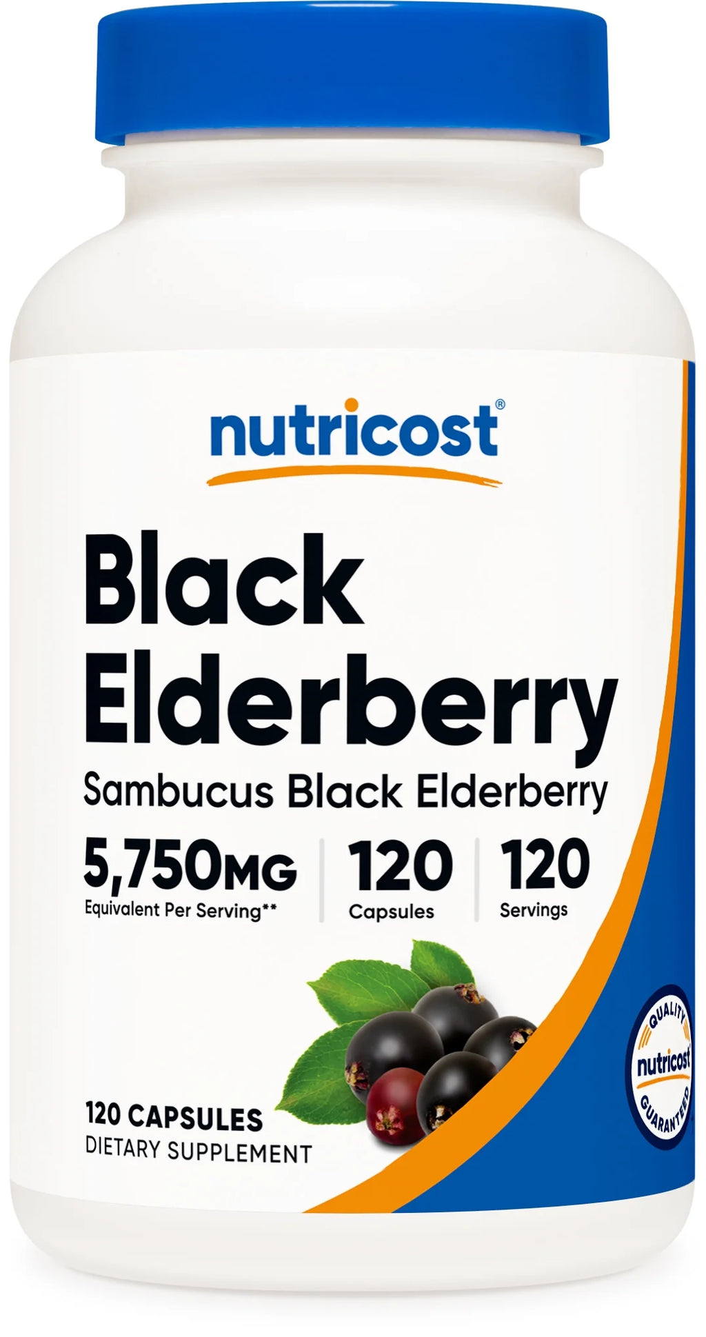 Black Elderberry Vegetarian Capsules 575Mg (120 Capsules) - Gluten Free and Non-Gmo Supplement