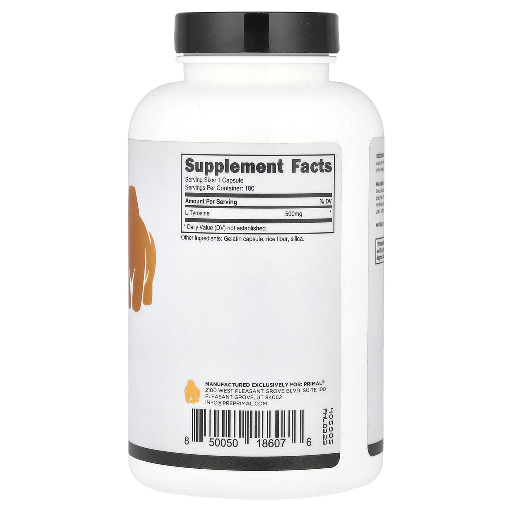 L-Tyrosine, 500 Mg , 180 Capsules