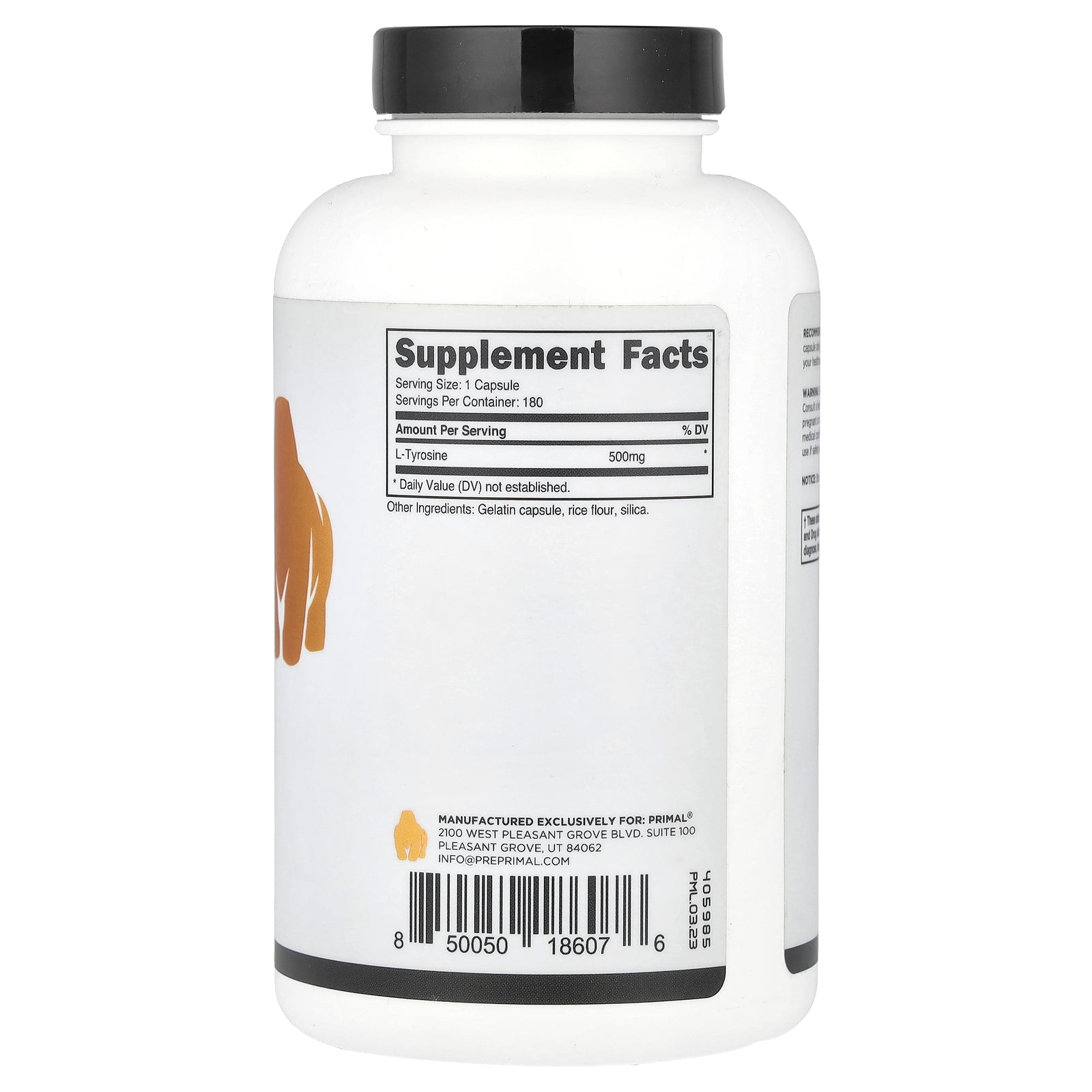 L-Tyrosine, 500 Mg , 180 Capsules