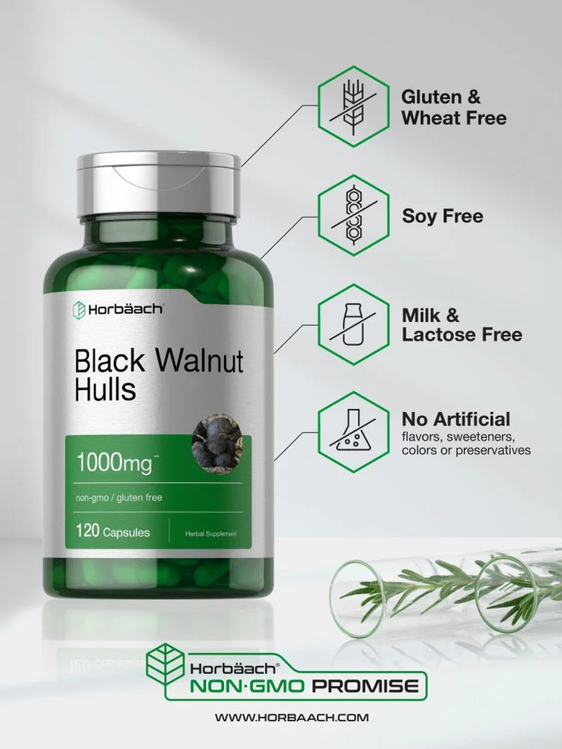 Black Walnut Hulls | 1000 Mg | 120 Capsules for Men and Women | by