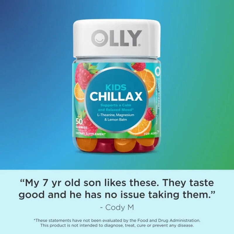 Kids Chillax Gummy Supplement with Magnesium and L-Theanine, 50 Count