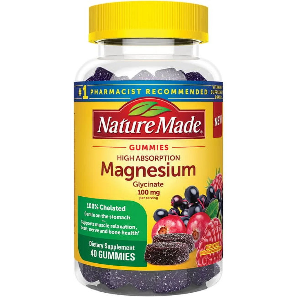 Magnesium Glycinate Gummies - Mixed Berry 100 Mg 40 Gummies