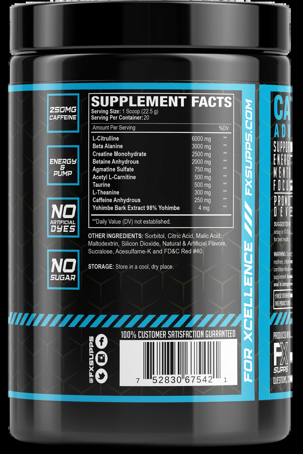 FX Supps Catalyft Pre Workout Energy Supplement, Blitz Berry Blast, 20 Servings