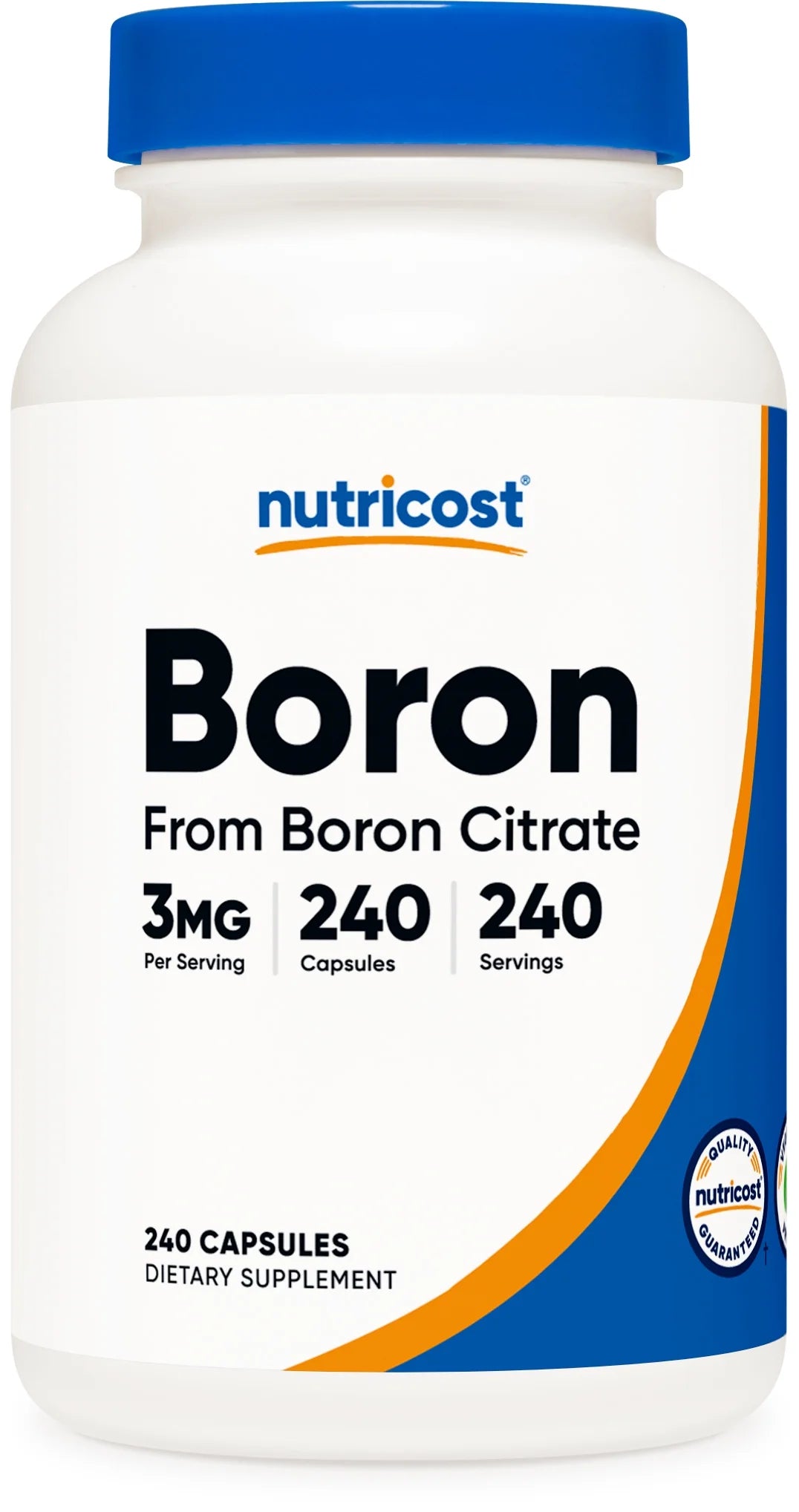 Boron 3Mg Supplement, 240 Vegetarian Capsules - Gluten Free, Non-Gmo
