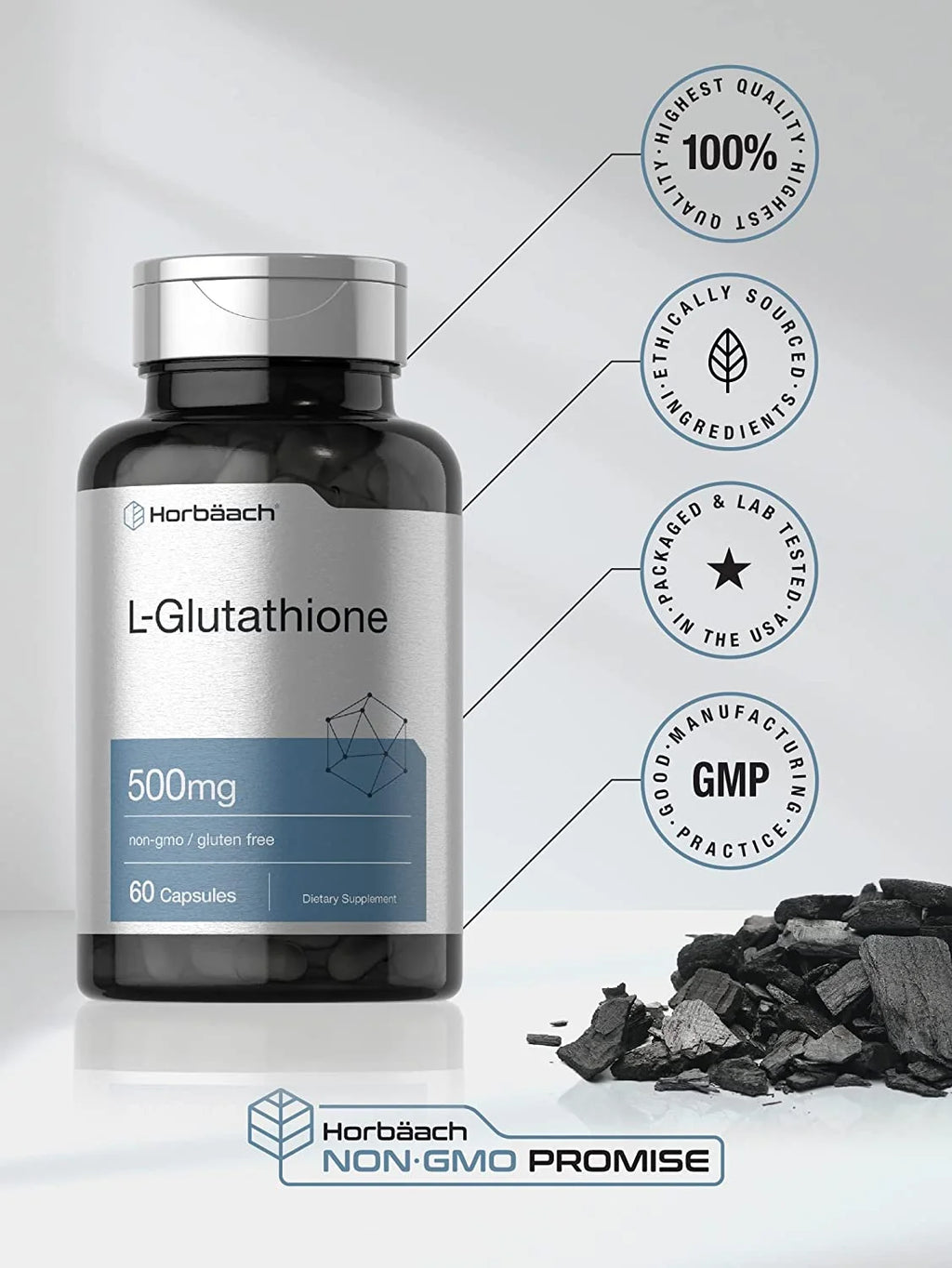 L-Glutathione | 500Mg | 60 Capsules | by