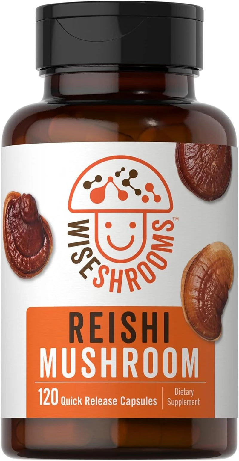 Reishi Mushroom Capsules 5000 Mg | 120 Count | Non-Gmo and Gluten Free Extract Supplement | Wiseshroom by