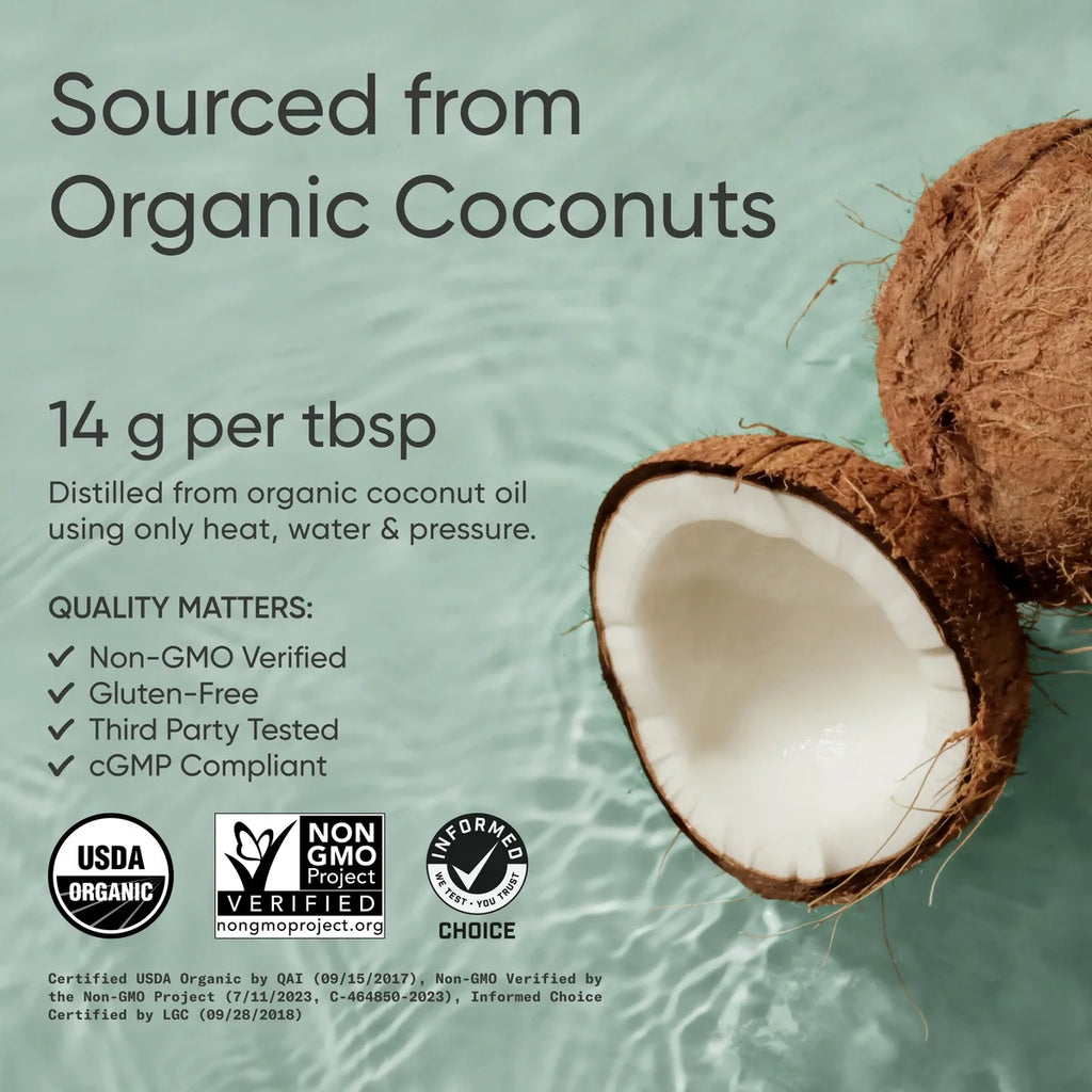 ® 100% Organic MCT Oil - Keto & Vegan Mcts C8, C10 from Coconuts - Flavorless Oil (32Oz)