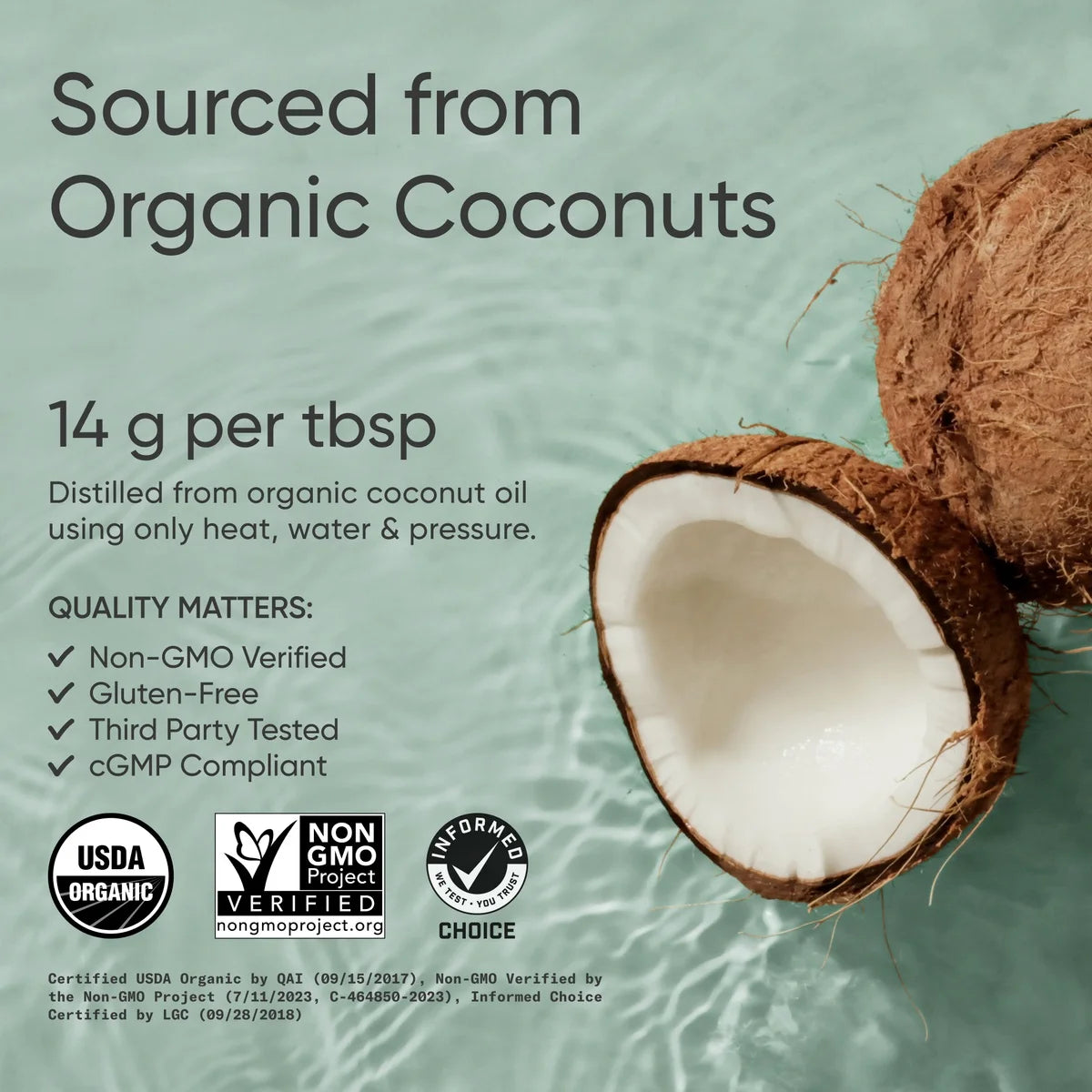 ® 100% Organic MCT Oil - Keto & Vegan Mcts C8, C10 from Coconuts - Flavorless Oil (32Oz)