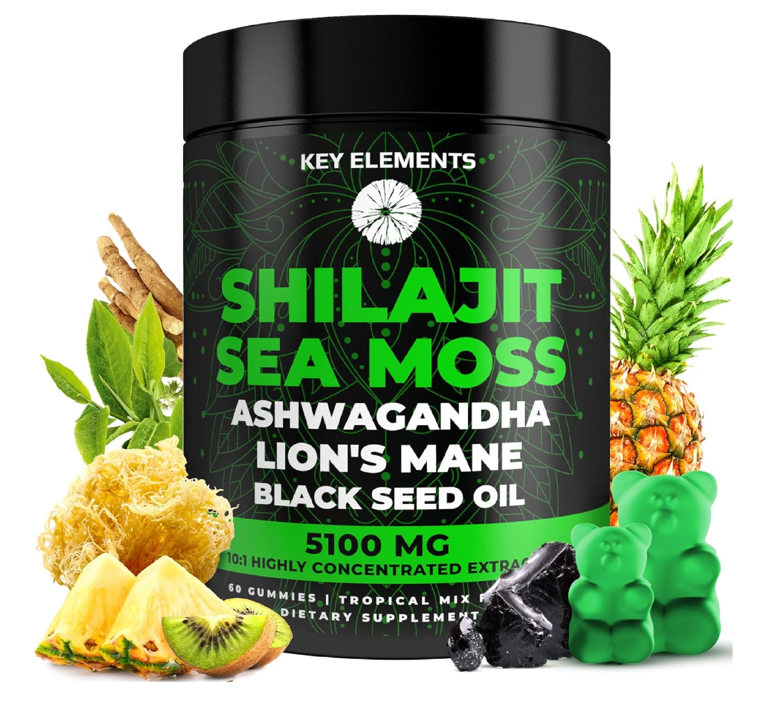 Organic Shilajit Gummies with Sea Moss Gummies - Shilajit Supplement for Immune