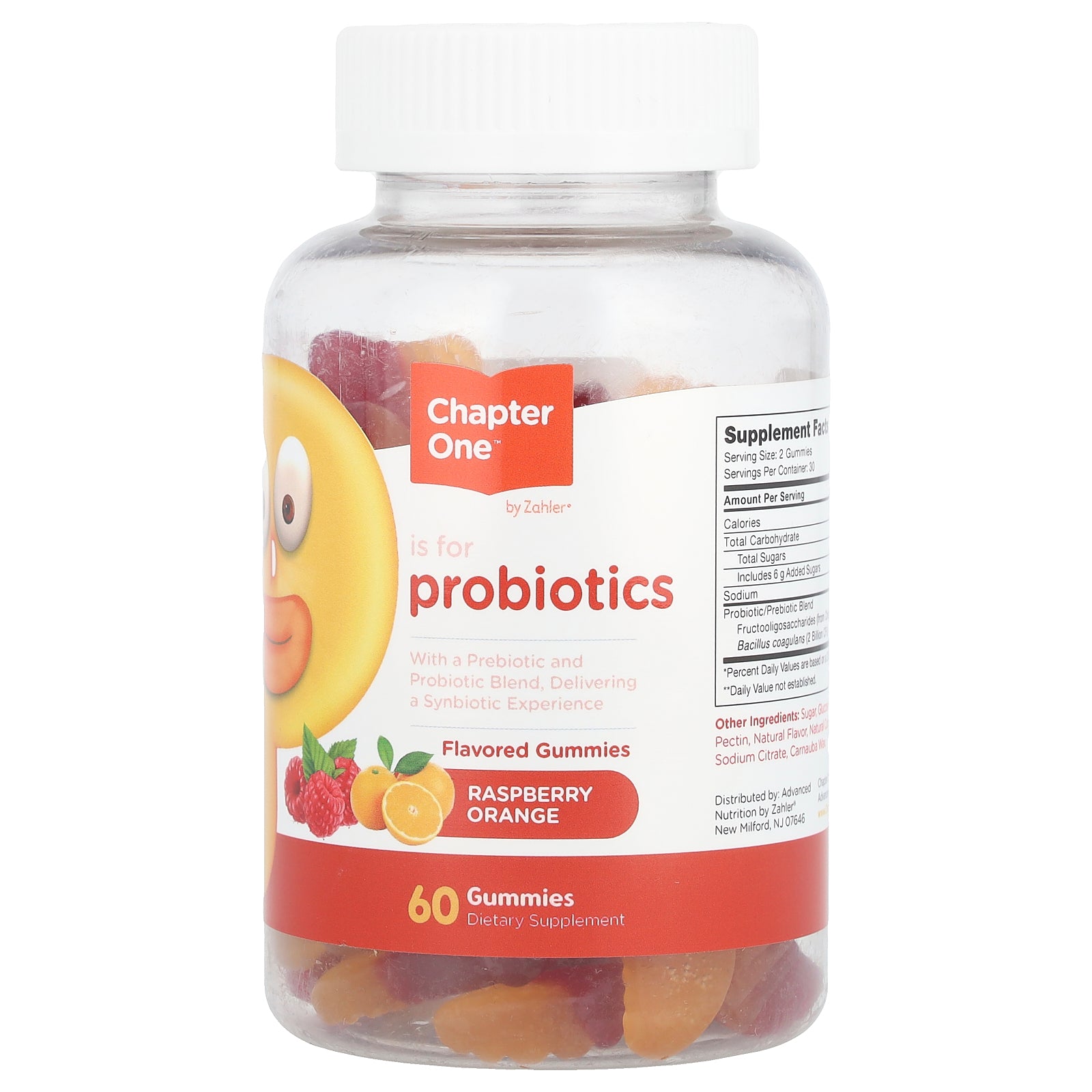 Probiotic Gummies, Raspberry Orange, 60 Gummies (500 Mg per Gummy)