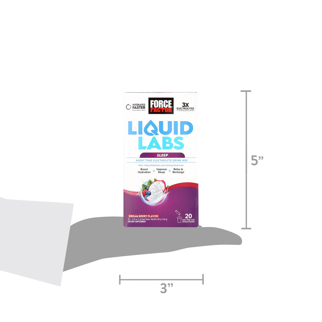 Liquid Labs Sleep, Electrolytes Powder & Sleep Aid with Melatonin 10Mg, 20 Stick Packs
