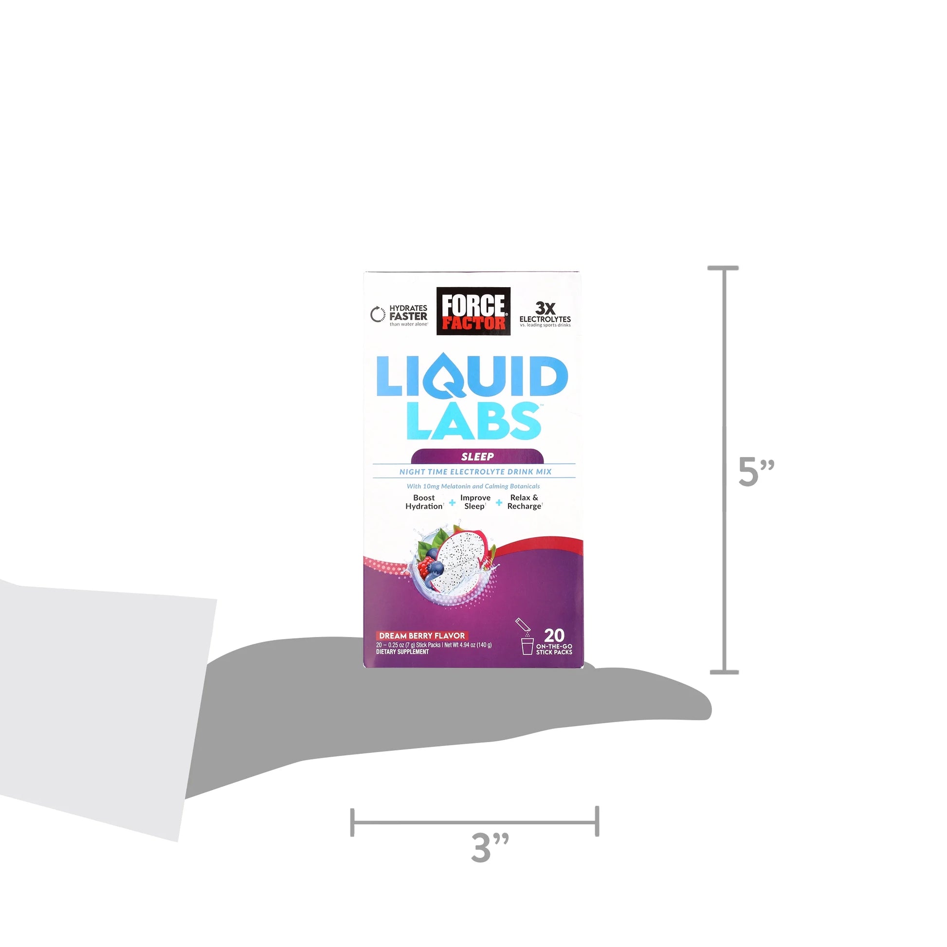 Liquid Labs Sleep, Electrolytes Powder & Sleep Aid with Melatonin 10Mg, 20 Stick Packs