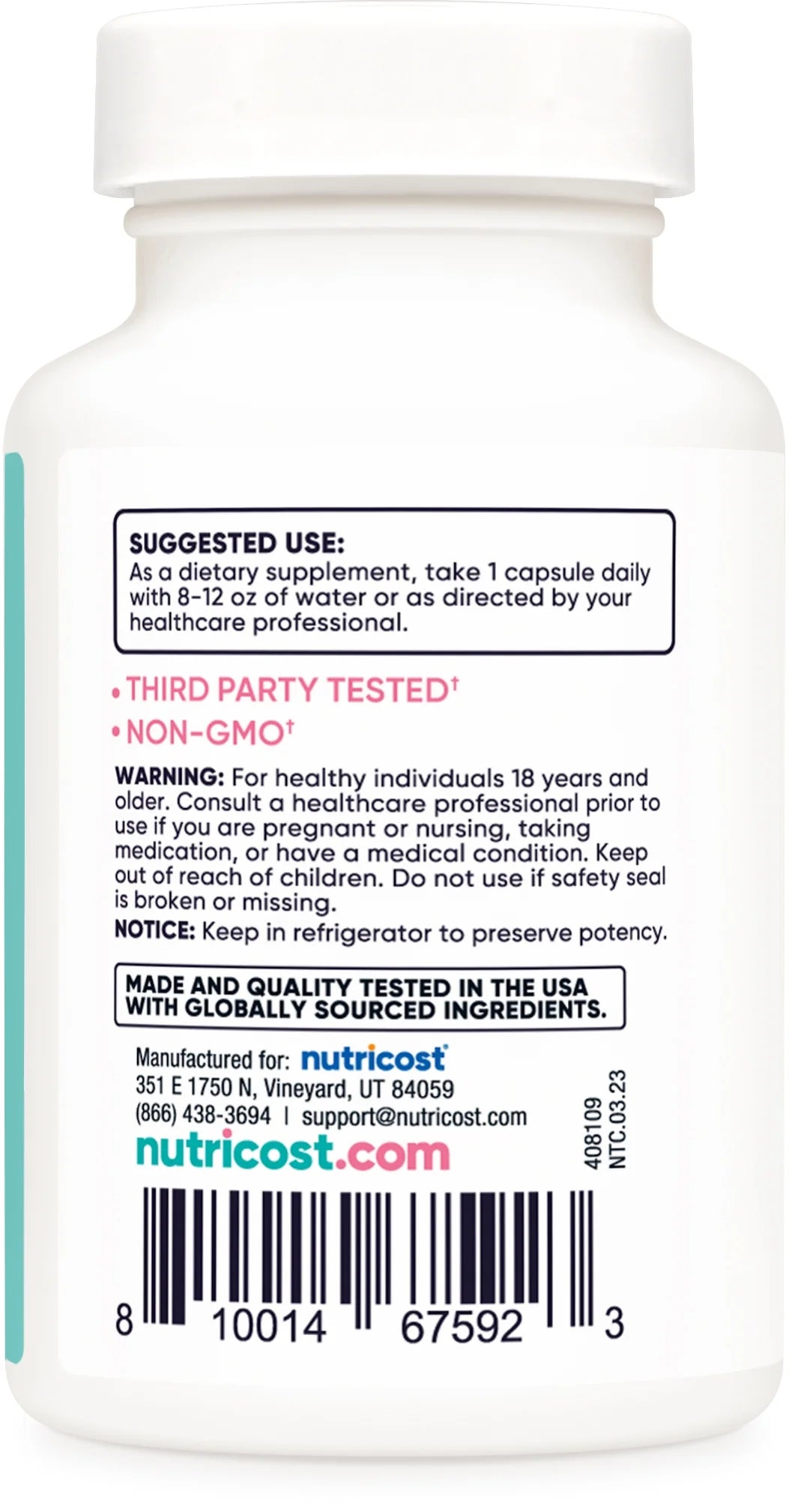 Probiotic for Women 60 Billion CFU, 60 Capsules - Probiotic Supplement