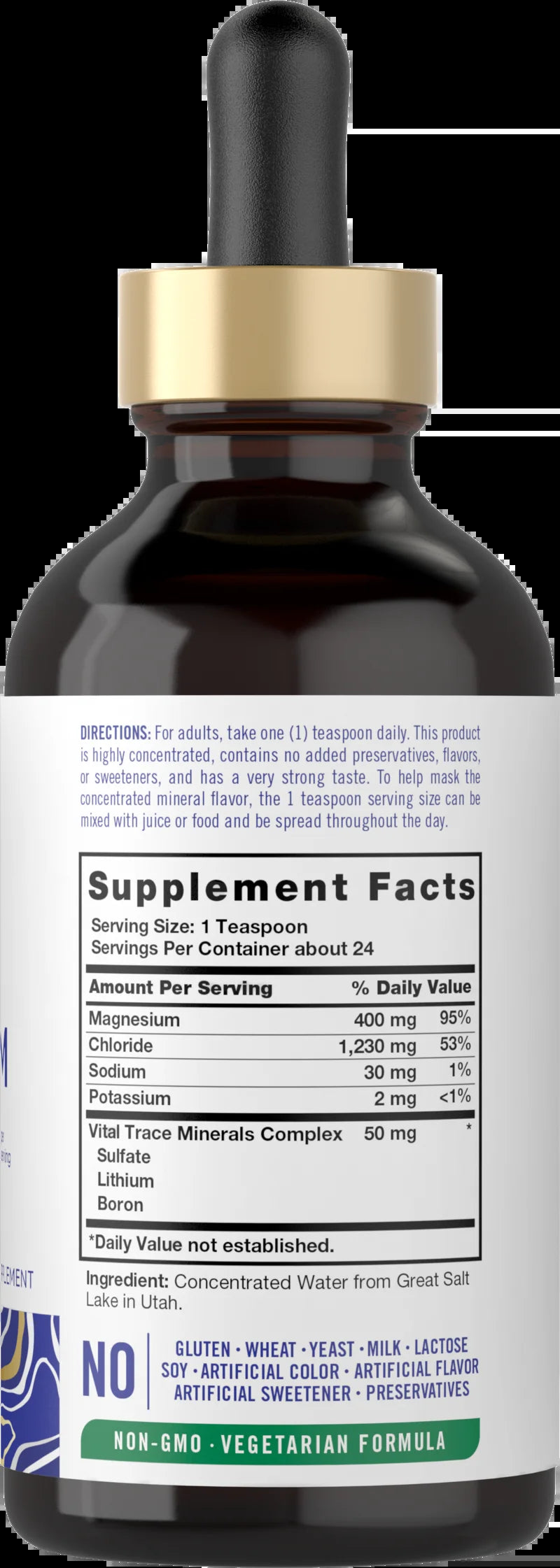 Liquid Ionic Magnesium 400 Mg | 4 Oz | Vegetarian, Non-Gmo & Gluten Free Supplement | Vital Trace by