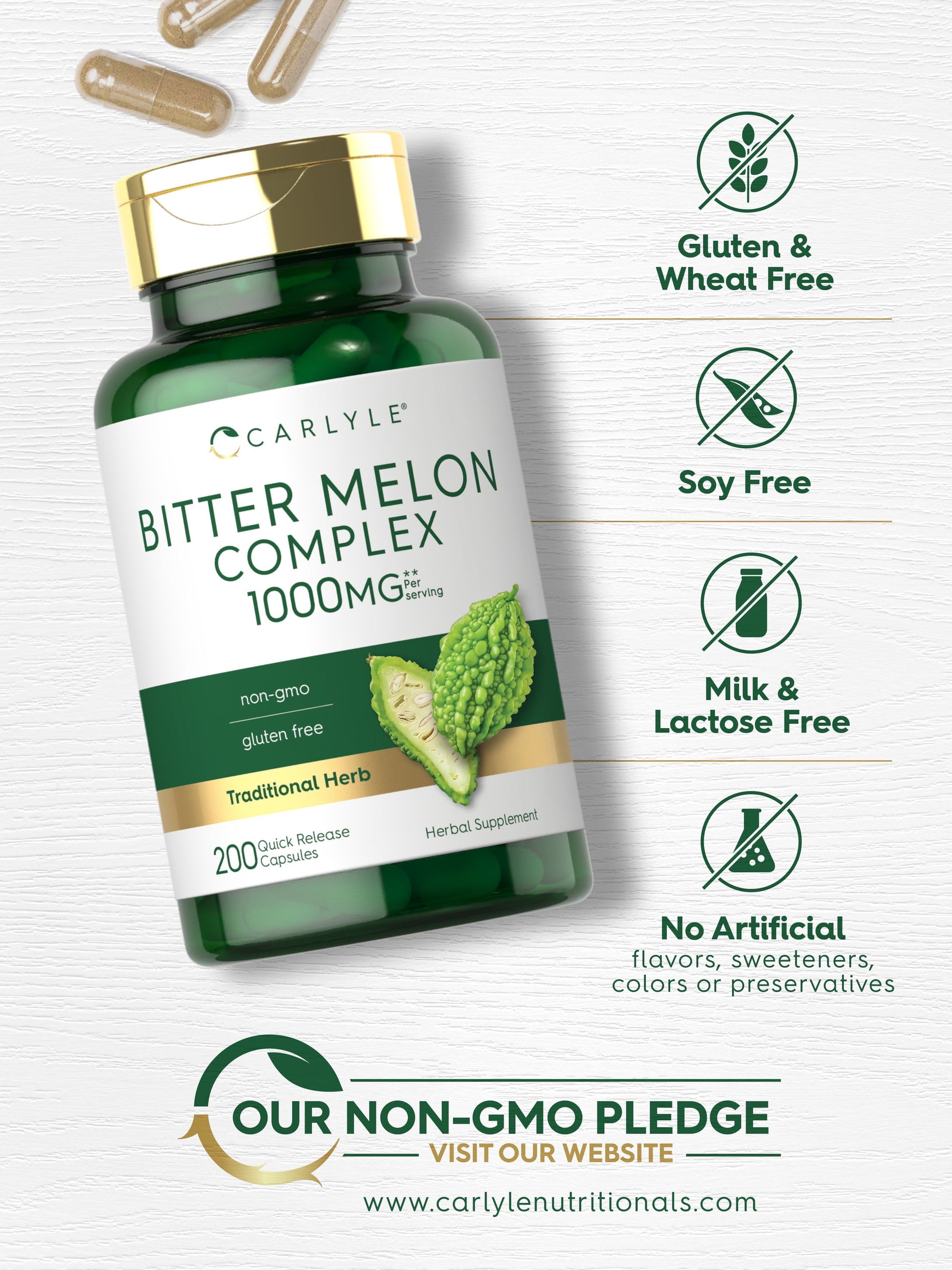 Bitter Melon Capsules | 200 Count | Complex Supplement | by