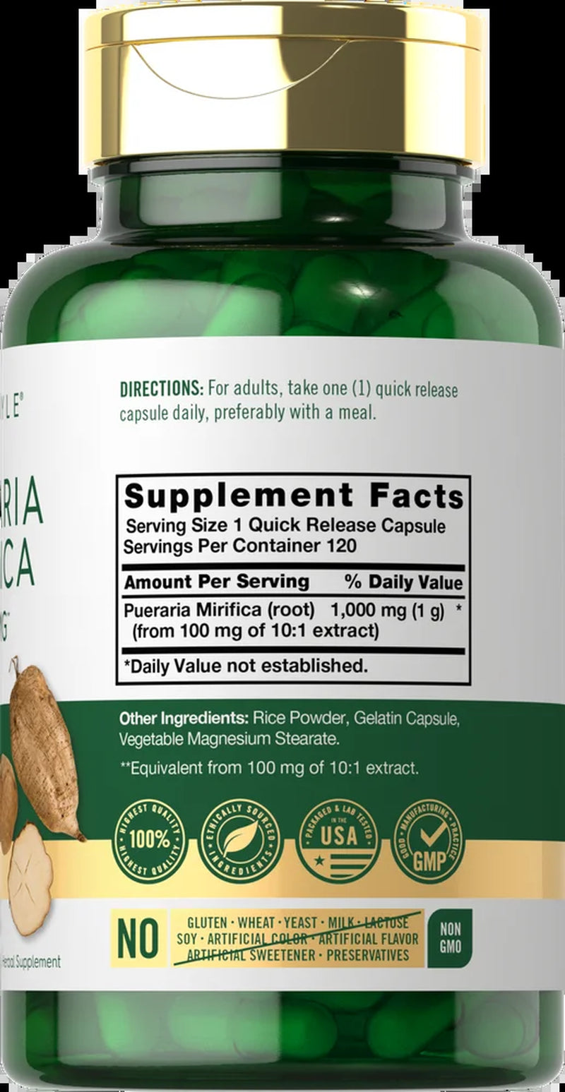 Pueraria Mirifica Extract | 1000Mg | 120 Capsules | by