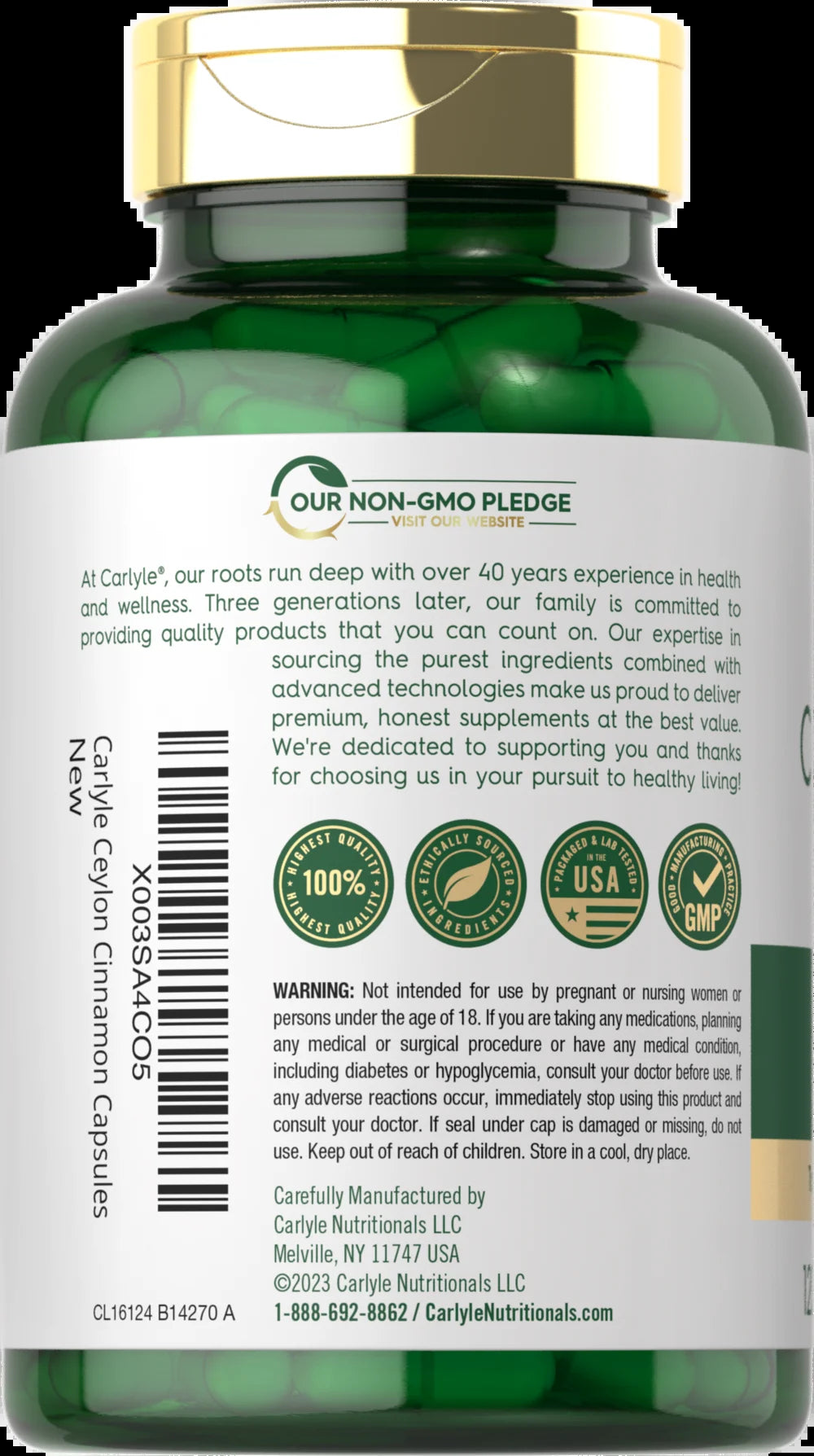 Ceylon Cinnamon Capsules | 4000Mg | 120 Count | Non-Gmo and Gluten Free | by