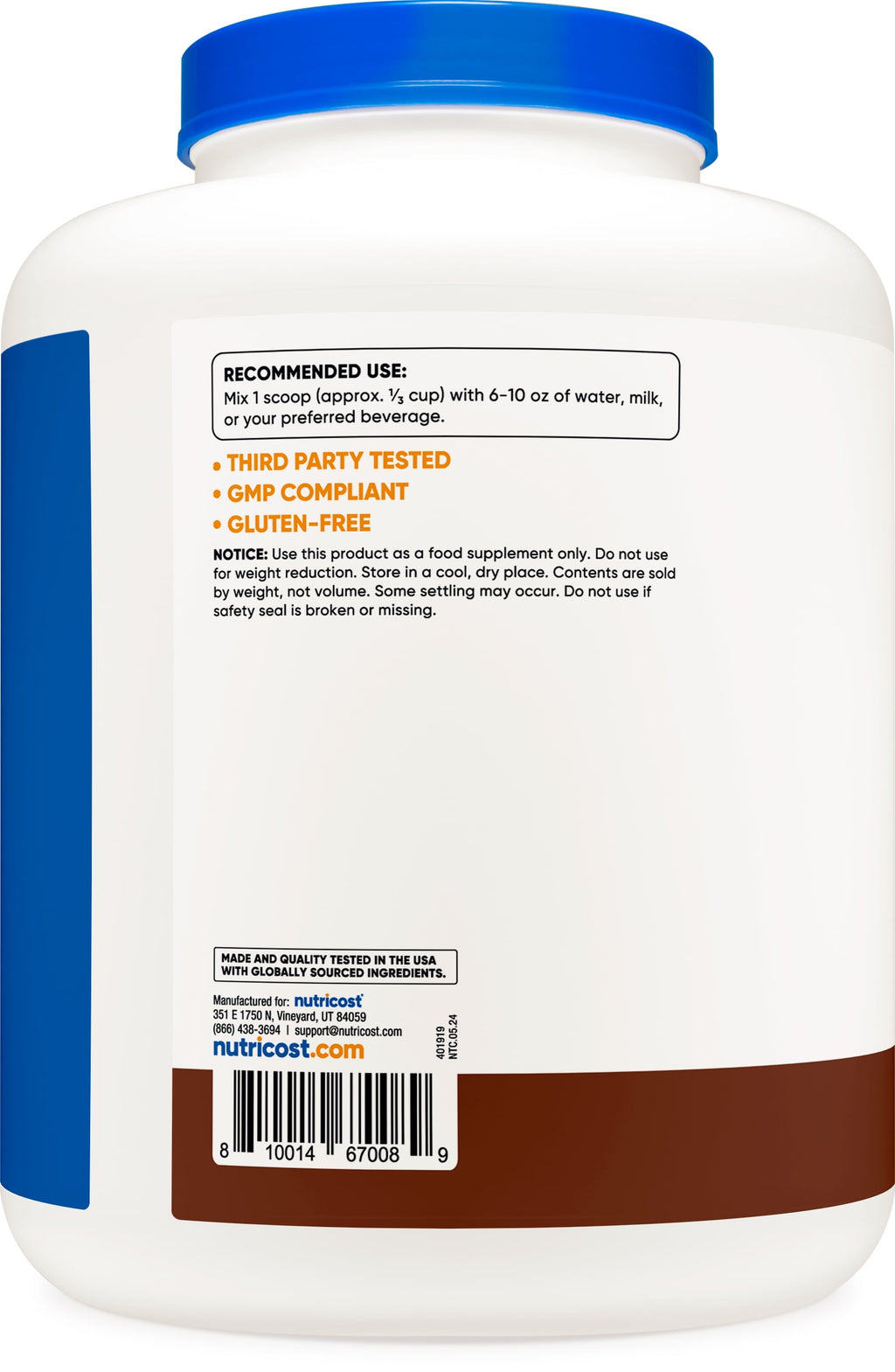 Casein Protein Powder 5Lb Chocolate - 100% Micellar Casein