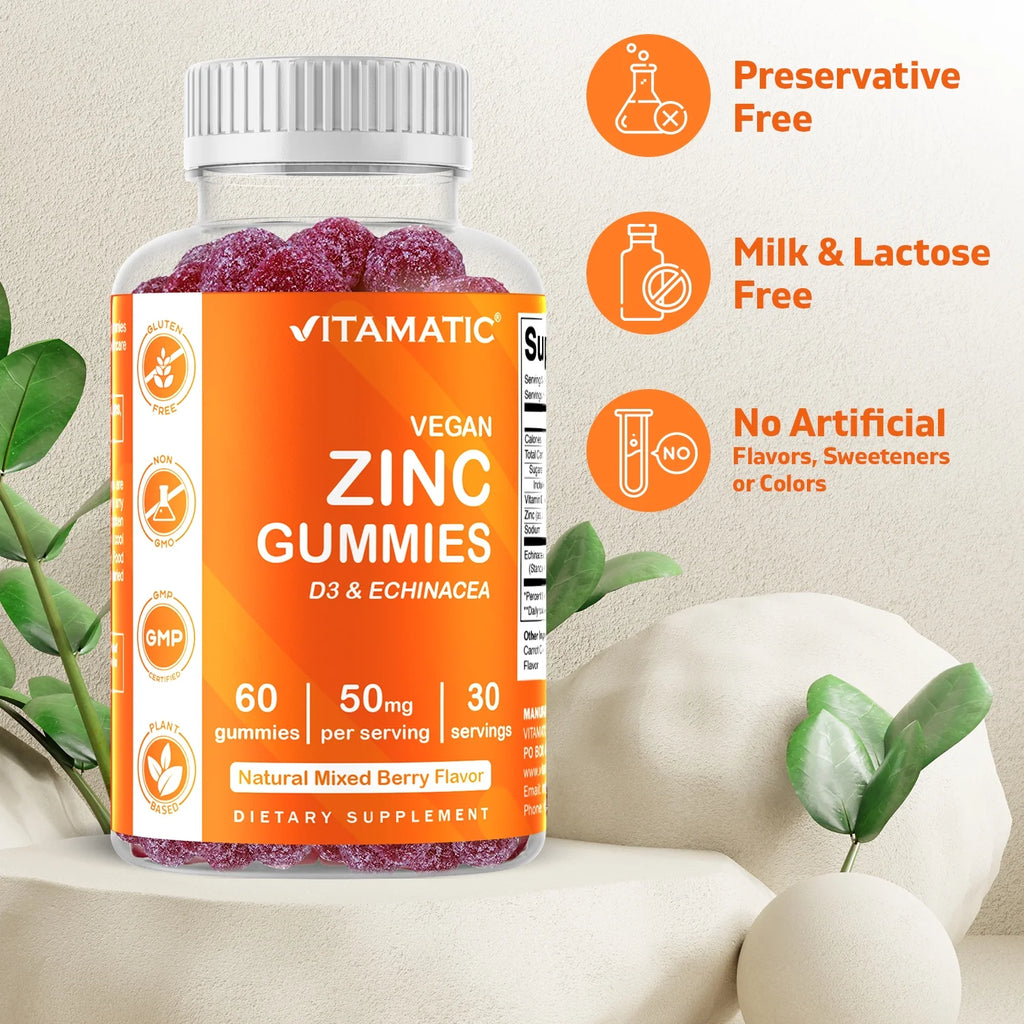 Zinc 50Mg Gummies - 60 Vegan Gummies