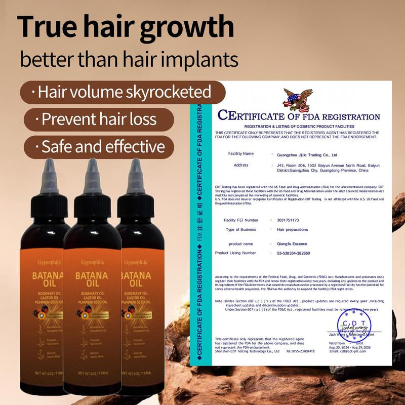 Batana Oil 4-In-1 Liquid with Rosemary, Castor, Pumpkin Seed Oil for Nourishing Hair & Stimulating Growth - 118Ml (4Oz) - Dr. Sebi Approved