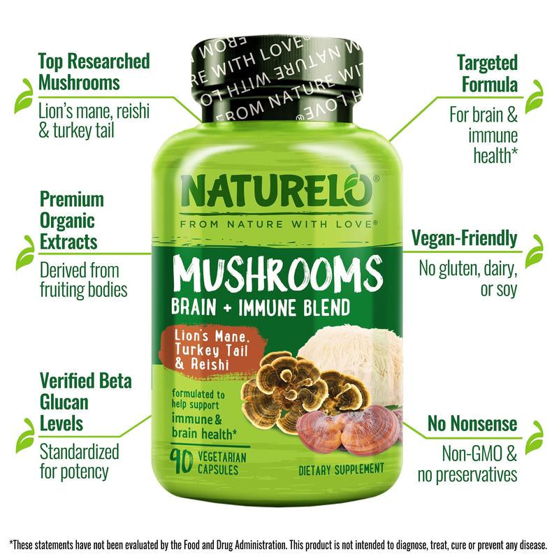 Mushroom Supplement with Lion'S Mane, Turkey Tail and Reishi Healthcare Dietary
