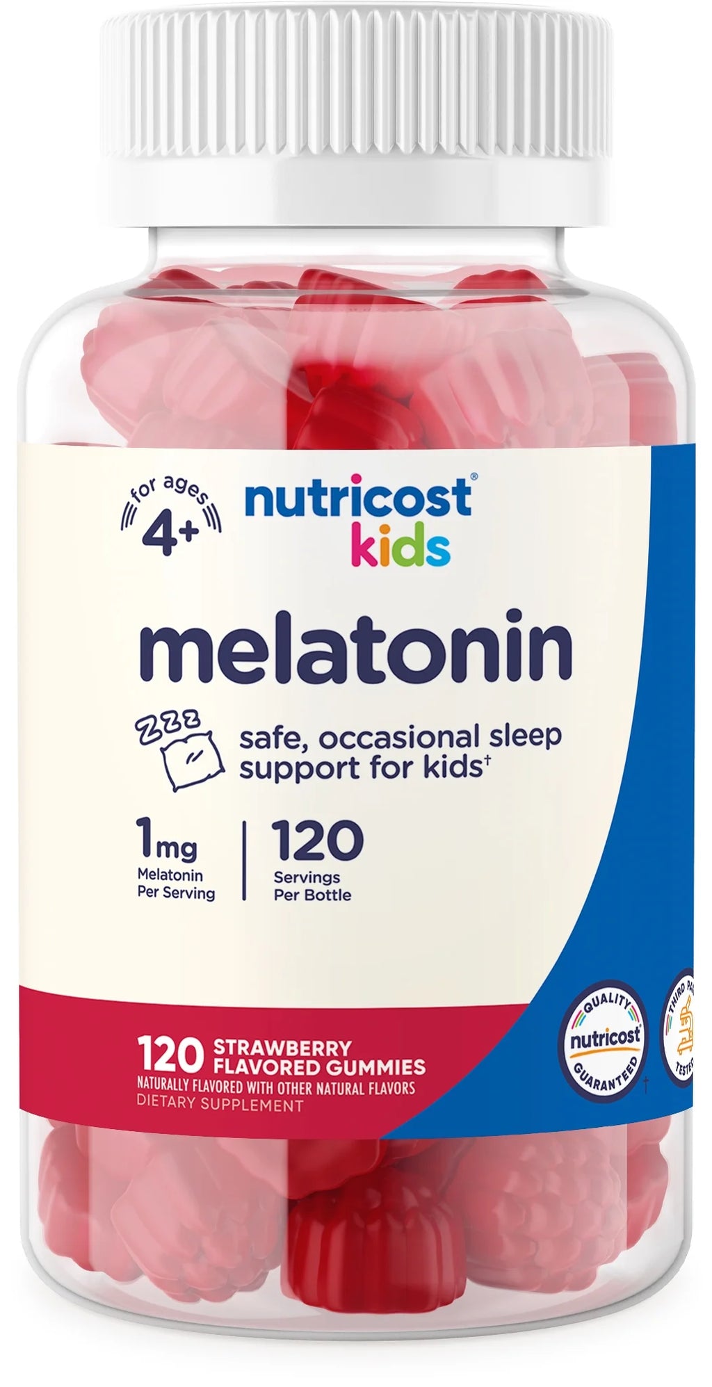 Kids Melatonin Gummies 1Mg, 120 Strawberry Gummies