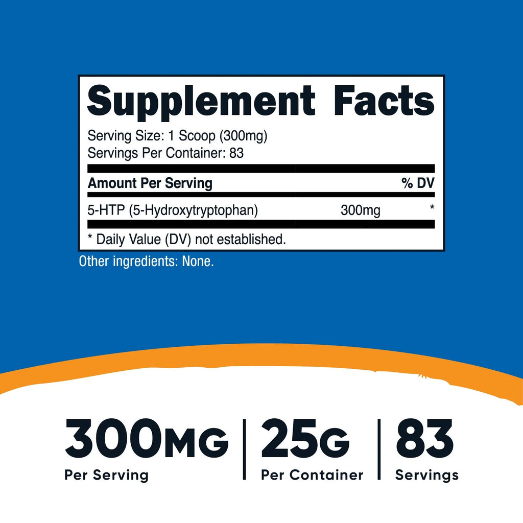 5-HTP Powder Mix 25 Grams (300Mg per Serving) - Non-Gmo Supplement