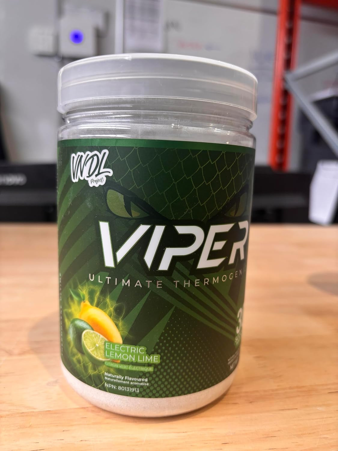 VNDL Viper Thermogenic Energy Powder - Supports Metabolism & Performance, Includes Green Tea Extract, Beta-Alanine & More - Energy-Boosting Powder for Men & Women -Electric Lemon-Lime - 30 Scoops