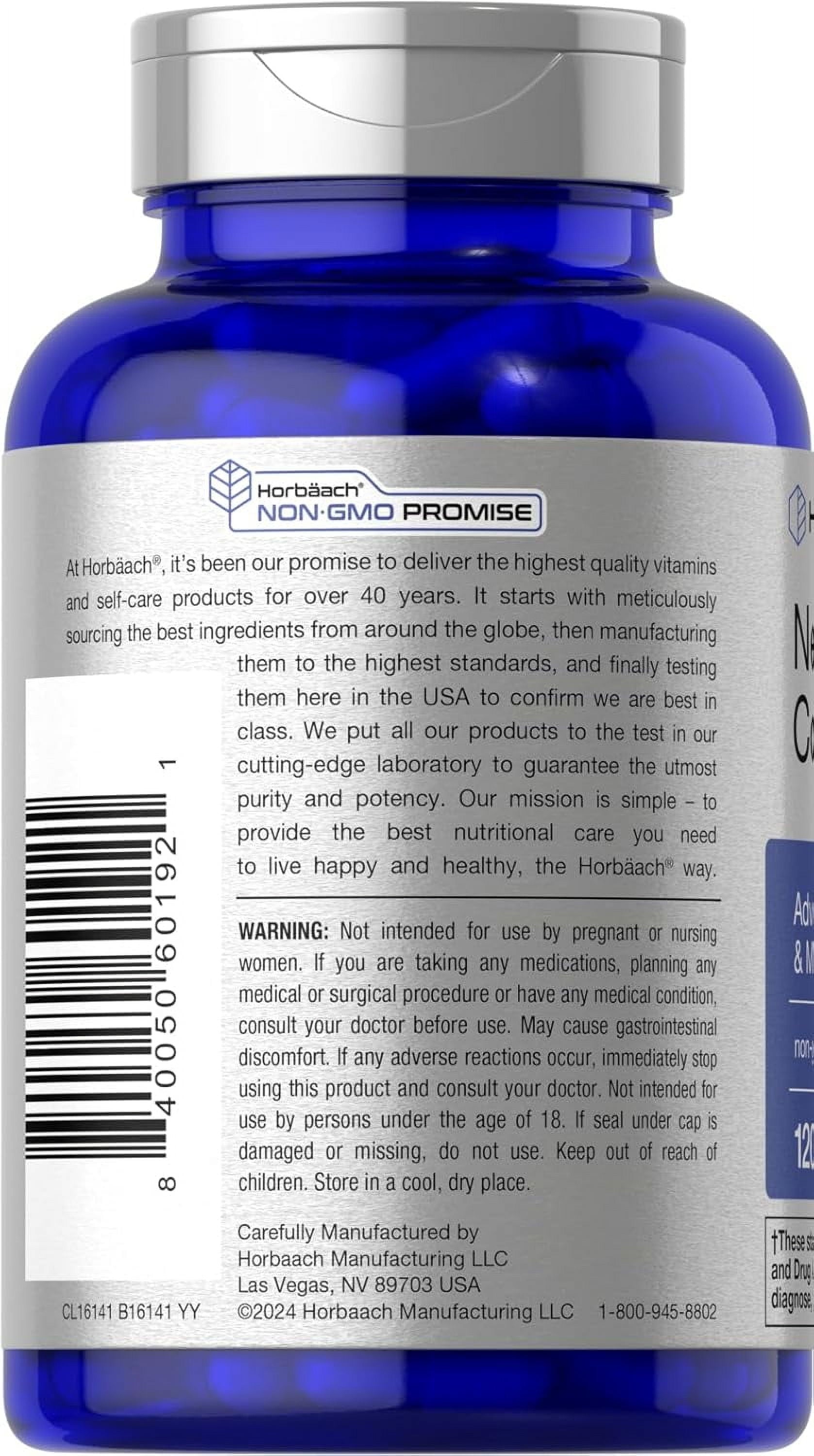 Brain Support Supplement | 120 Capsules | Vegetarian Formula for Men and Women | by