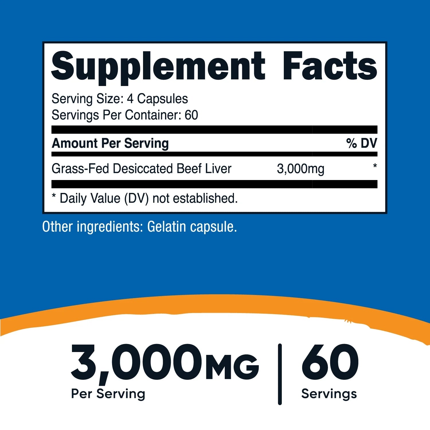 Grass Fed Desiccated Beef Liver Supplement 240 Capsules, 3000Mg (750Mg per Cap)