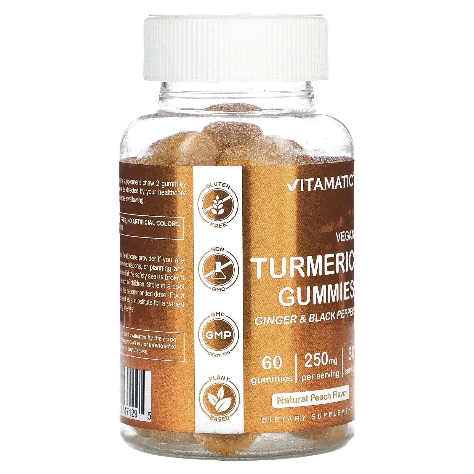 Turmeric Gummies with Ginger & Black Pepper Extract - 95% Curcuminoids - 60 Vegan Gummies